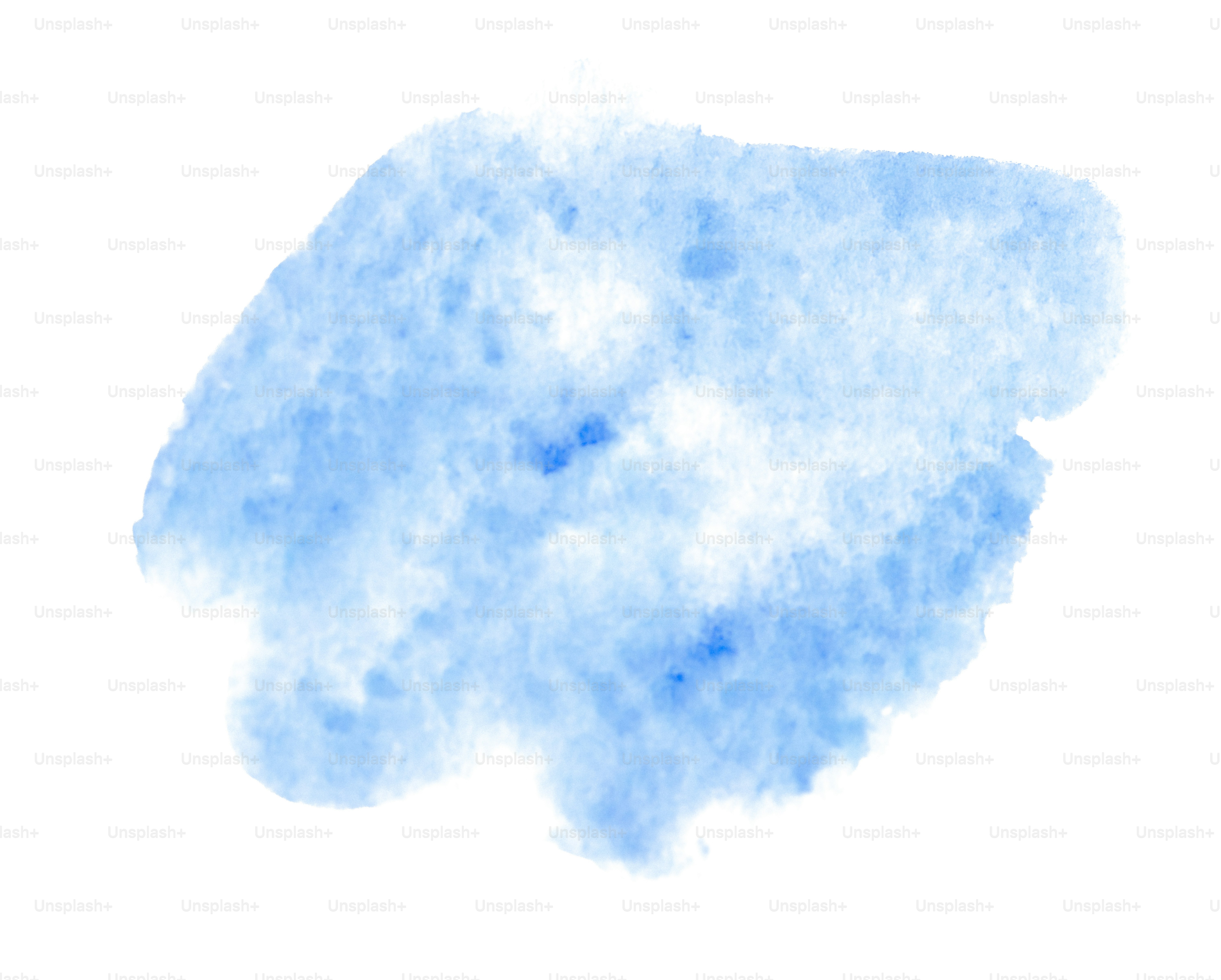 Une éclaboussure aquarelle bleu clair sur fond blanc