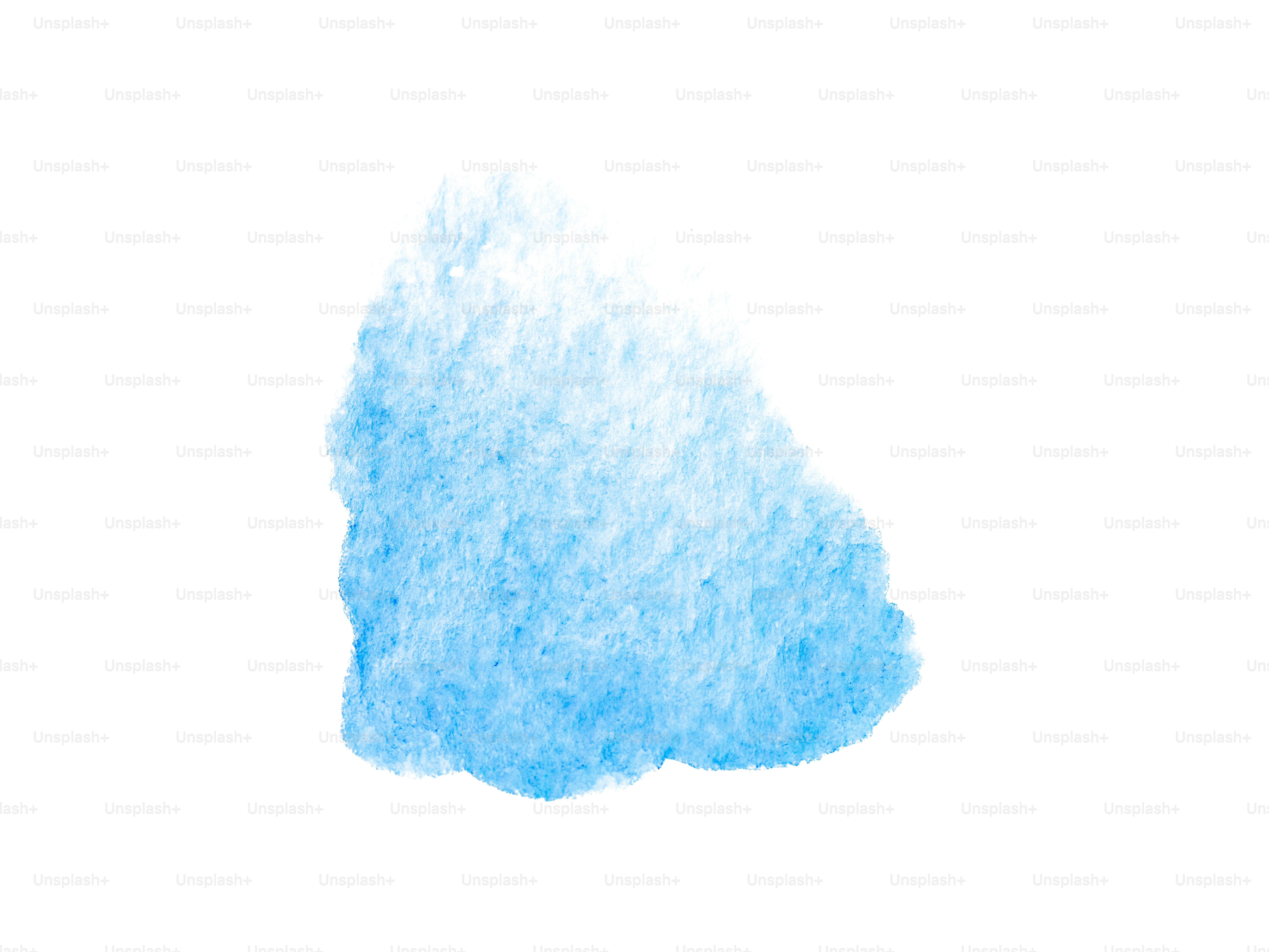 A blue watercolor brush stroke on a white background