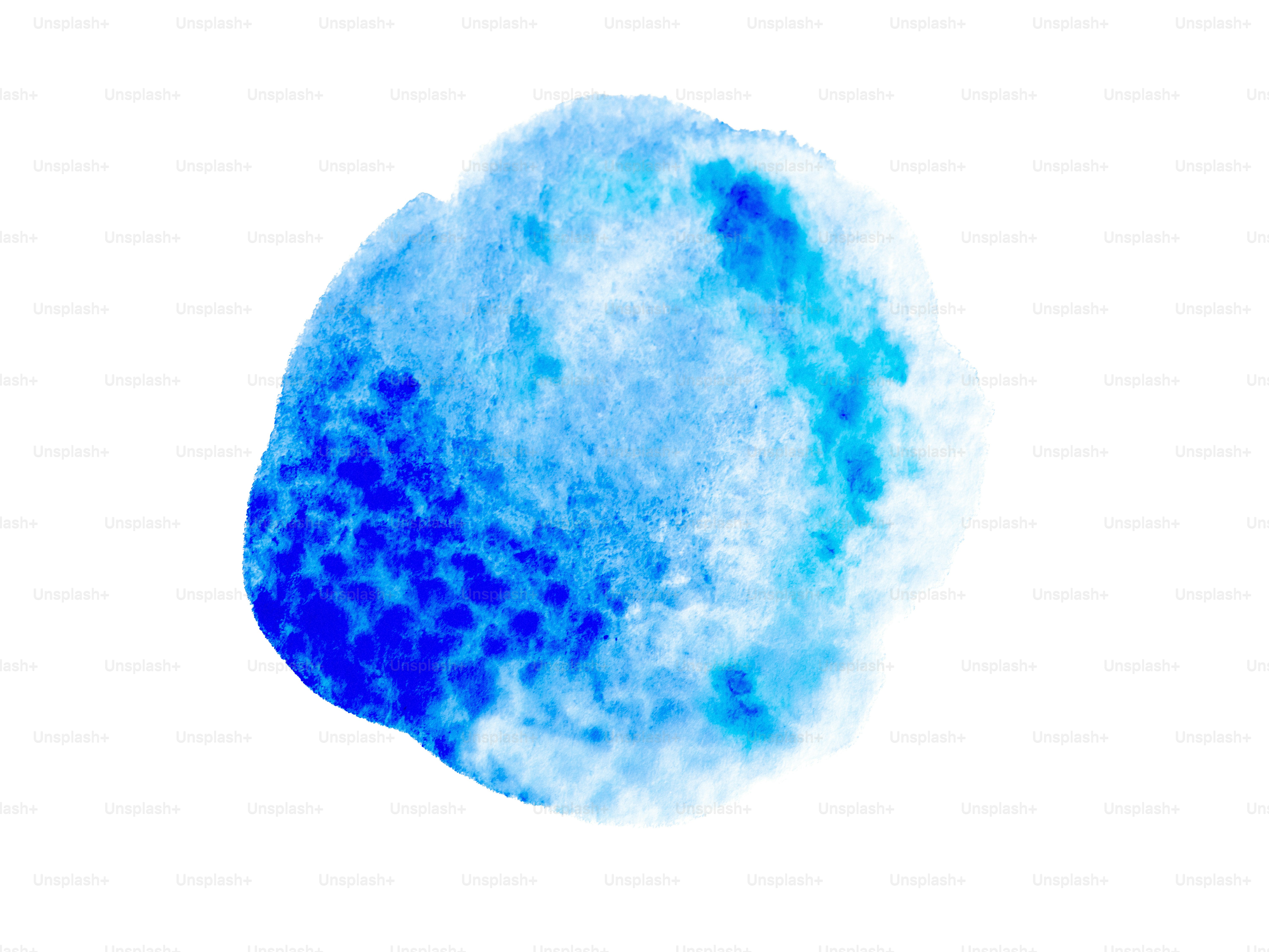 Abstract blue watercolor splash on white background