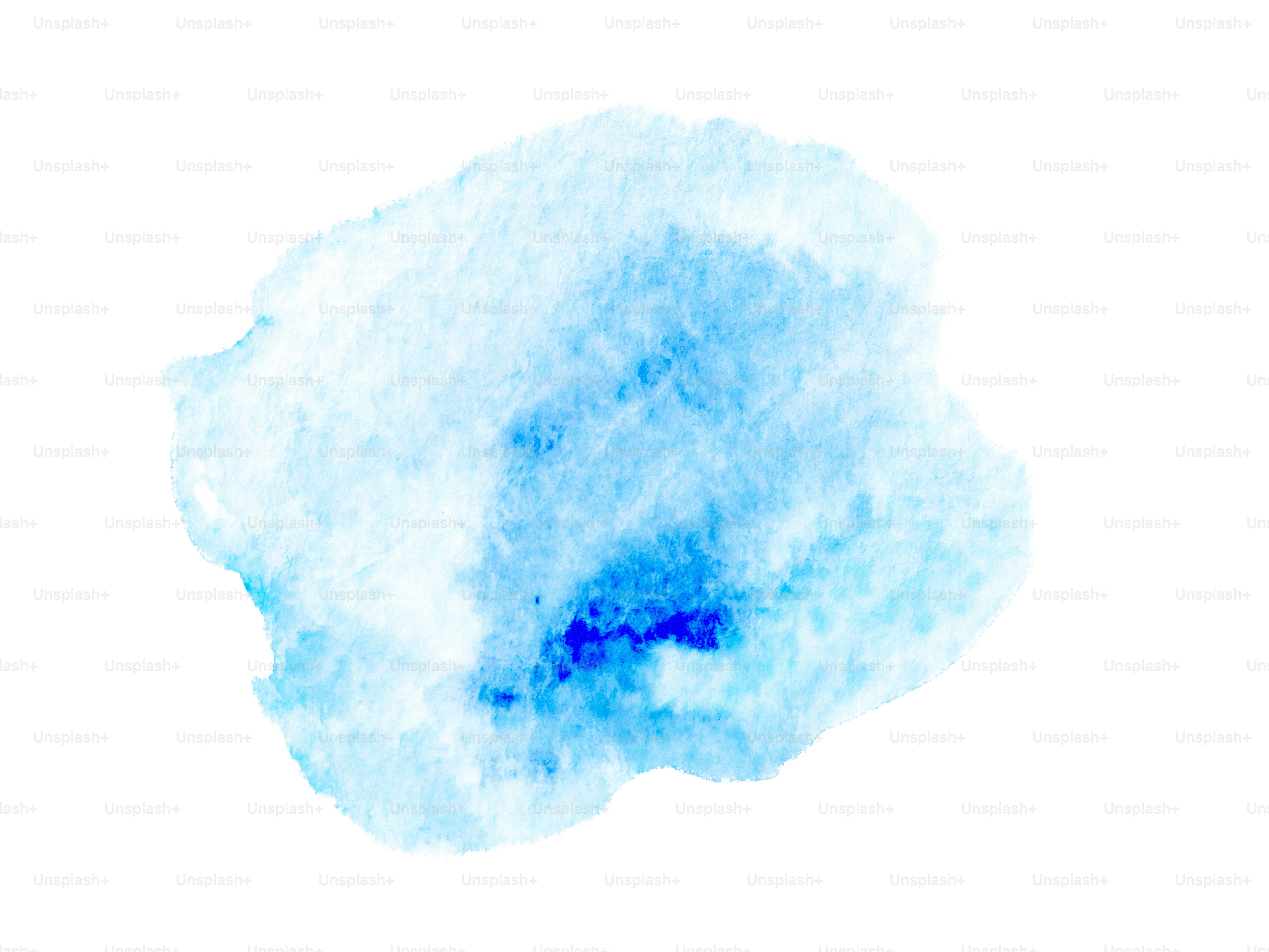 Abstract blue watercolor splash on white background