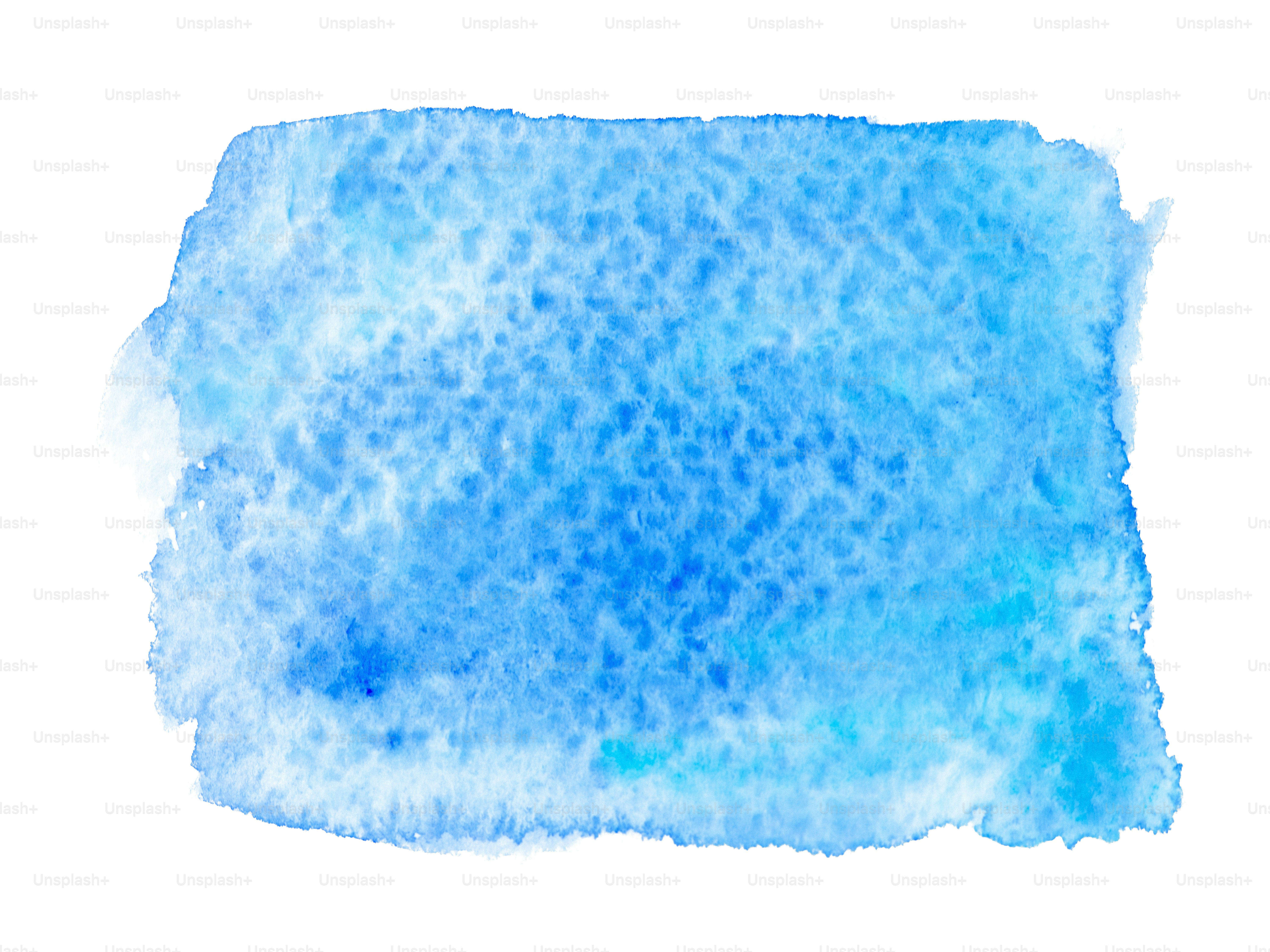 A blue watercolor brush stroke on a white background