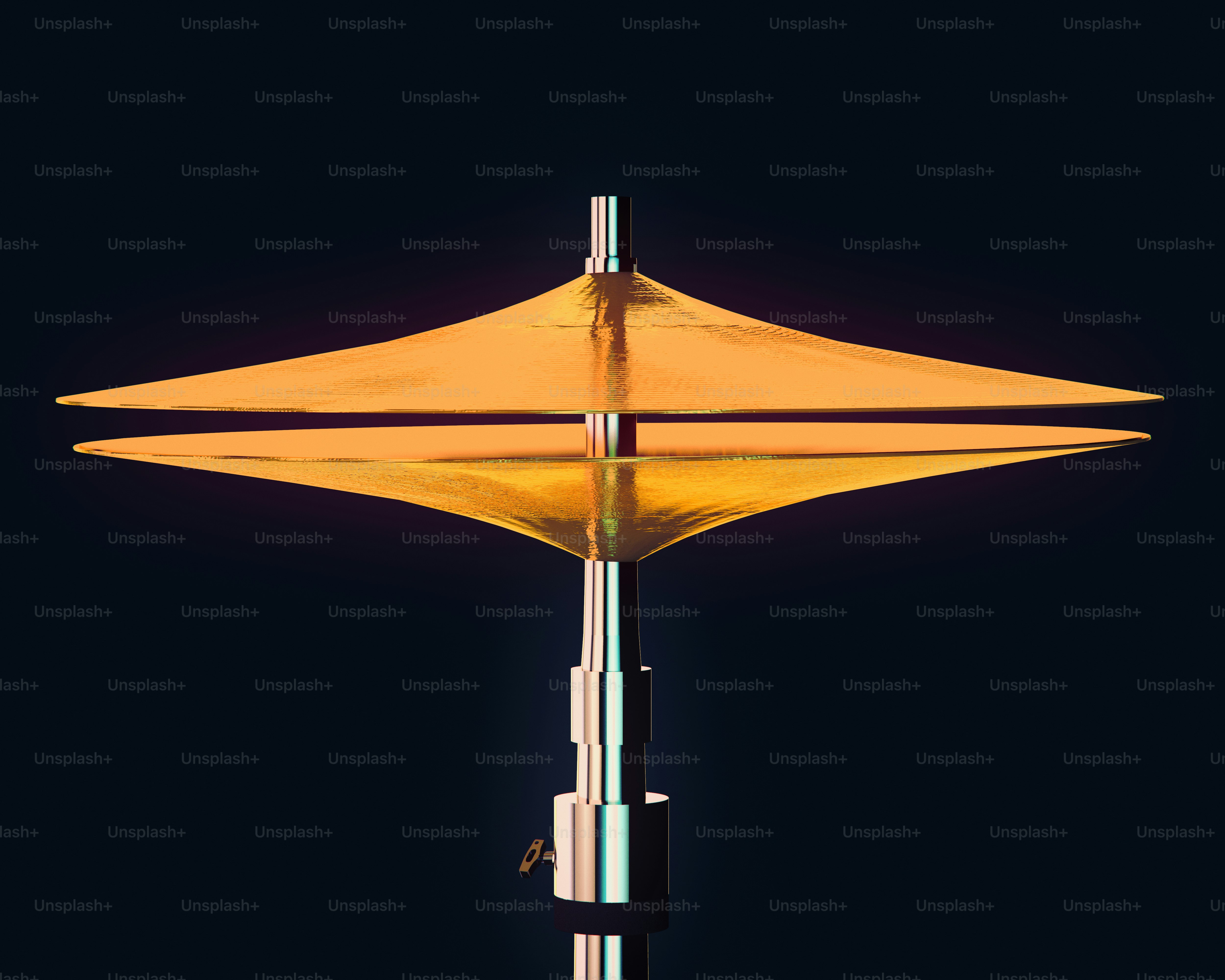 A close-up of a cymbal on a stand