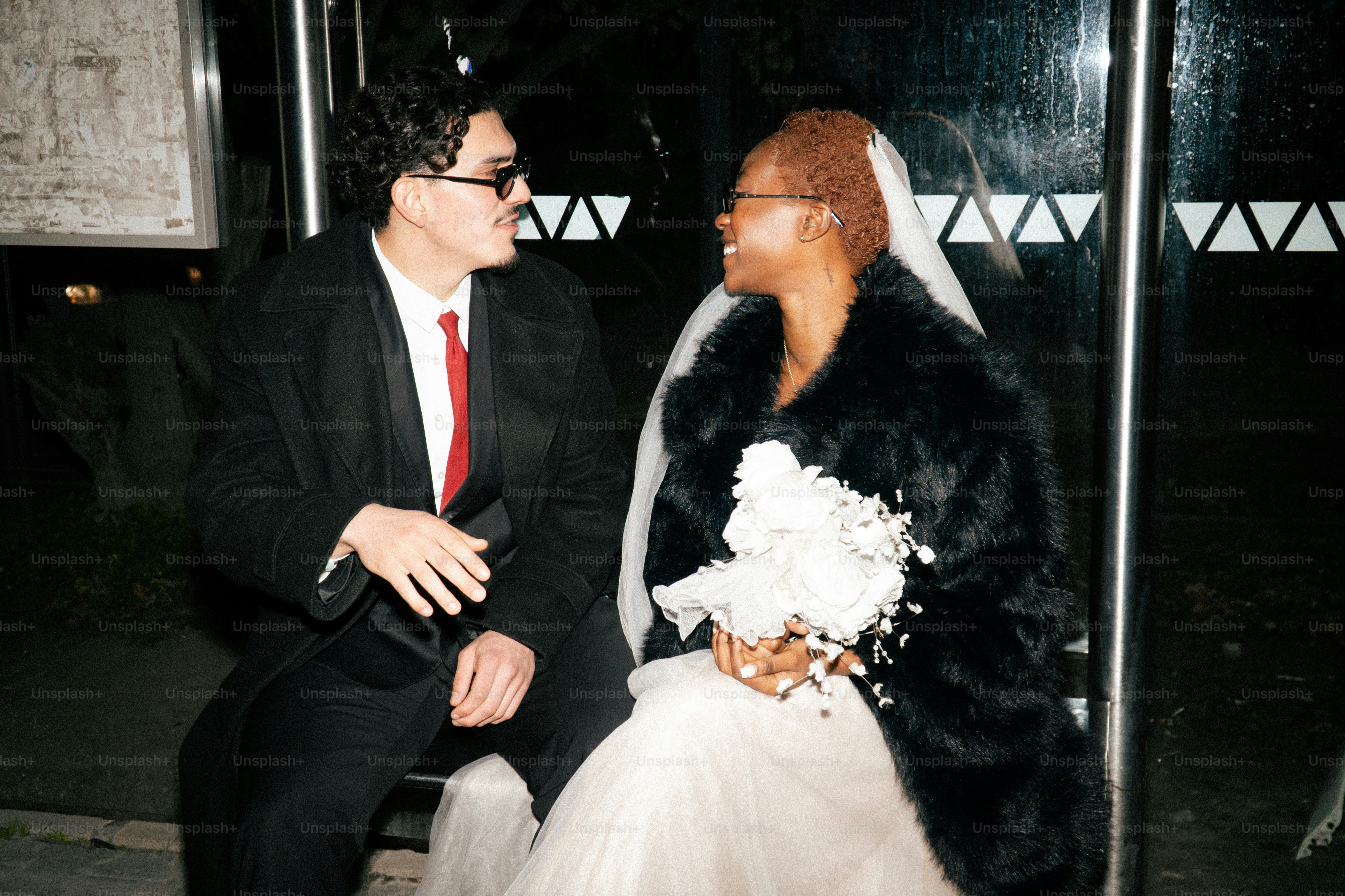 Bride in wedding dress exiting a bus photo – Portrait Image on Unsplash