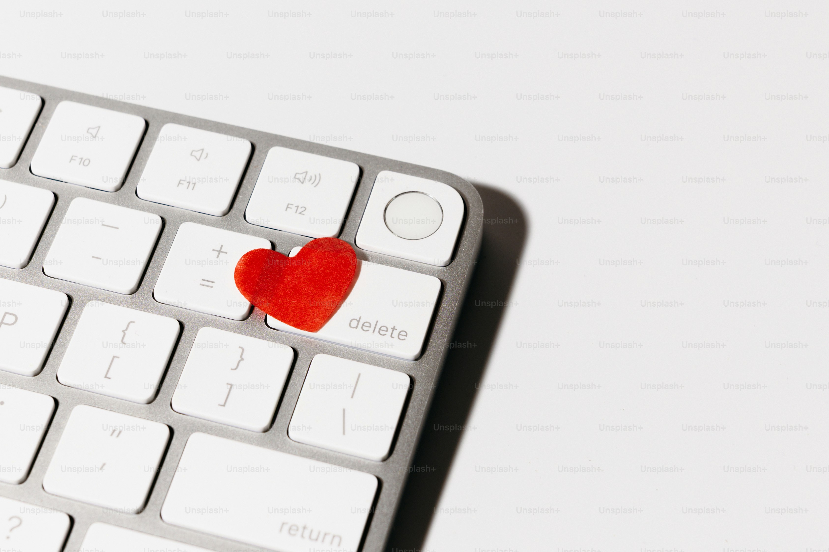 Red heart on a computer keyboard
