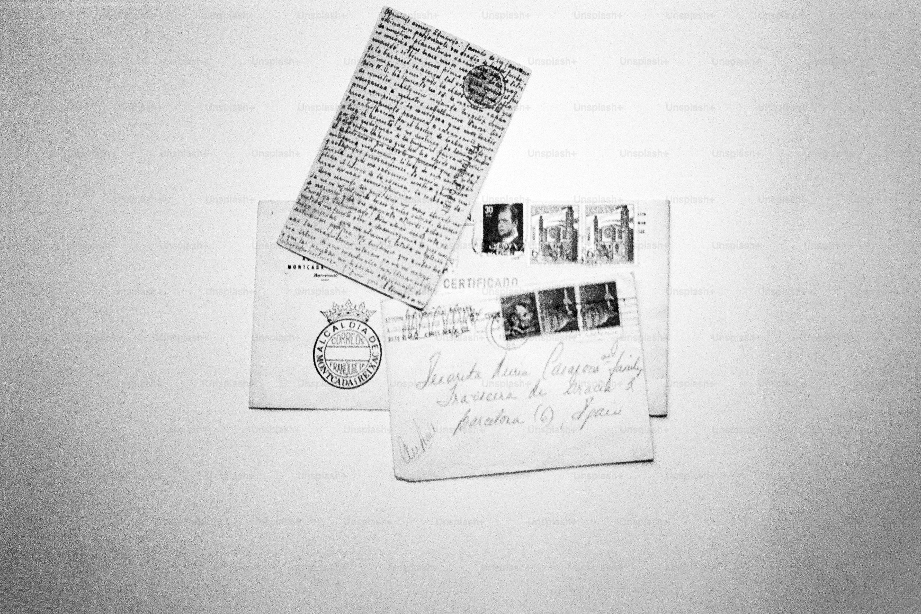 Old letters and envelopes with stamps
