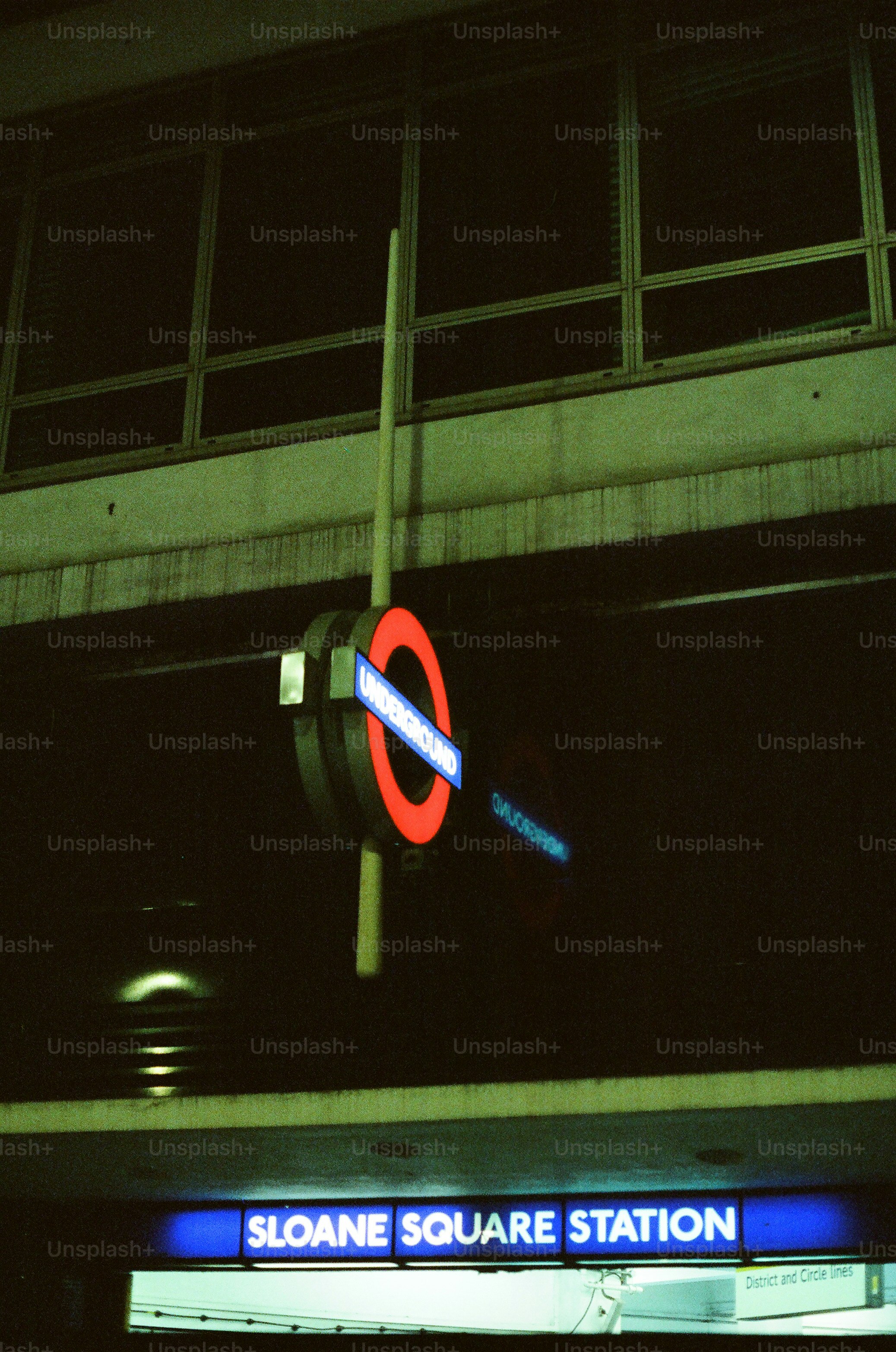 Sloane square station sign at night. photo – Film Image on Unsplash