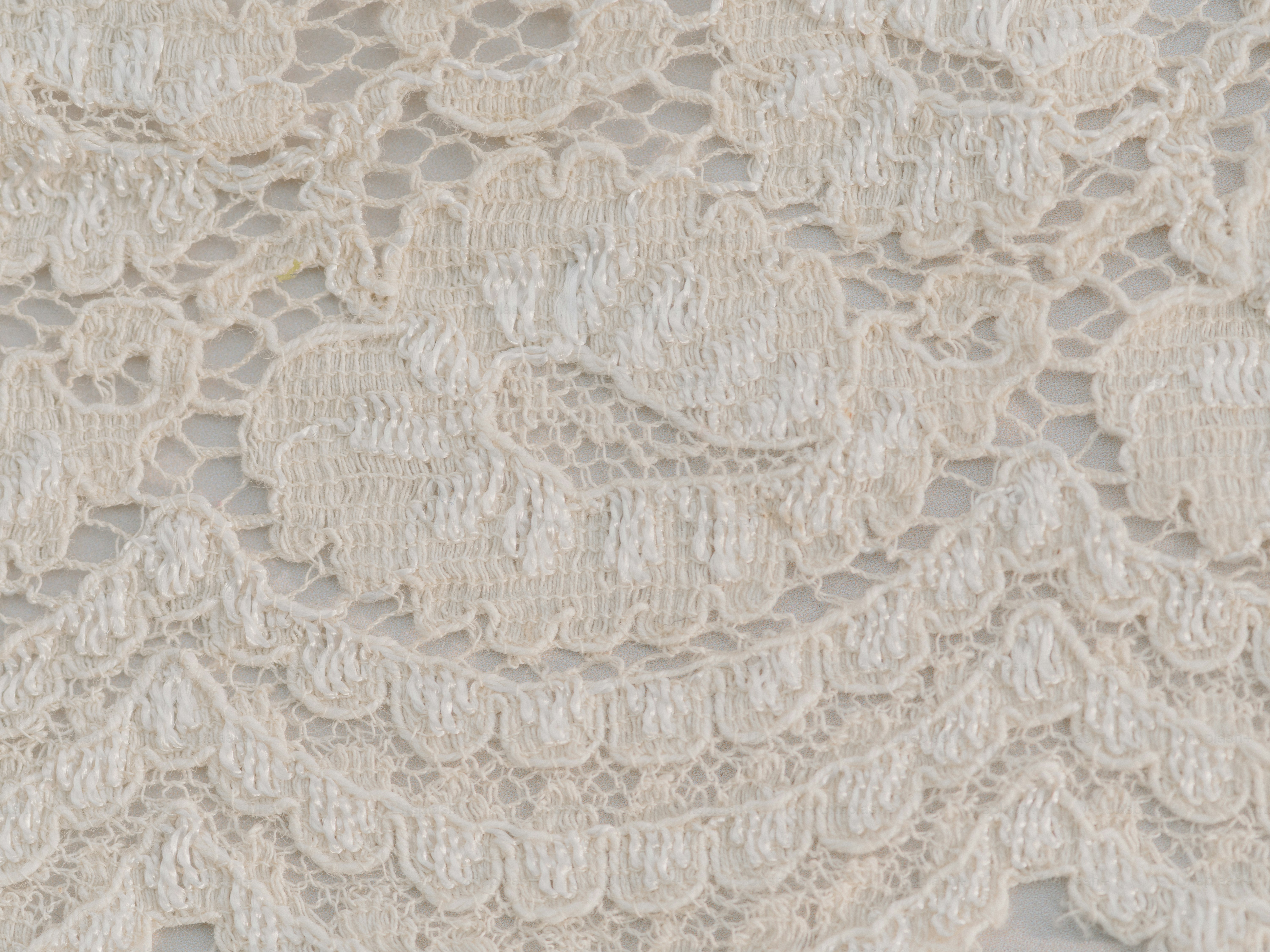 Delicate white lace with floral pattern