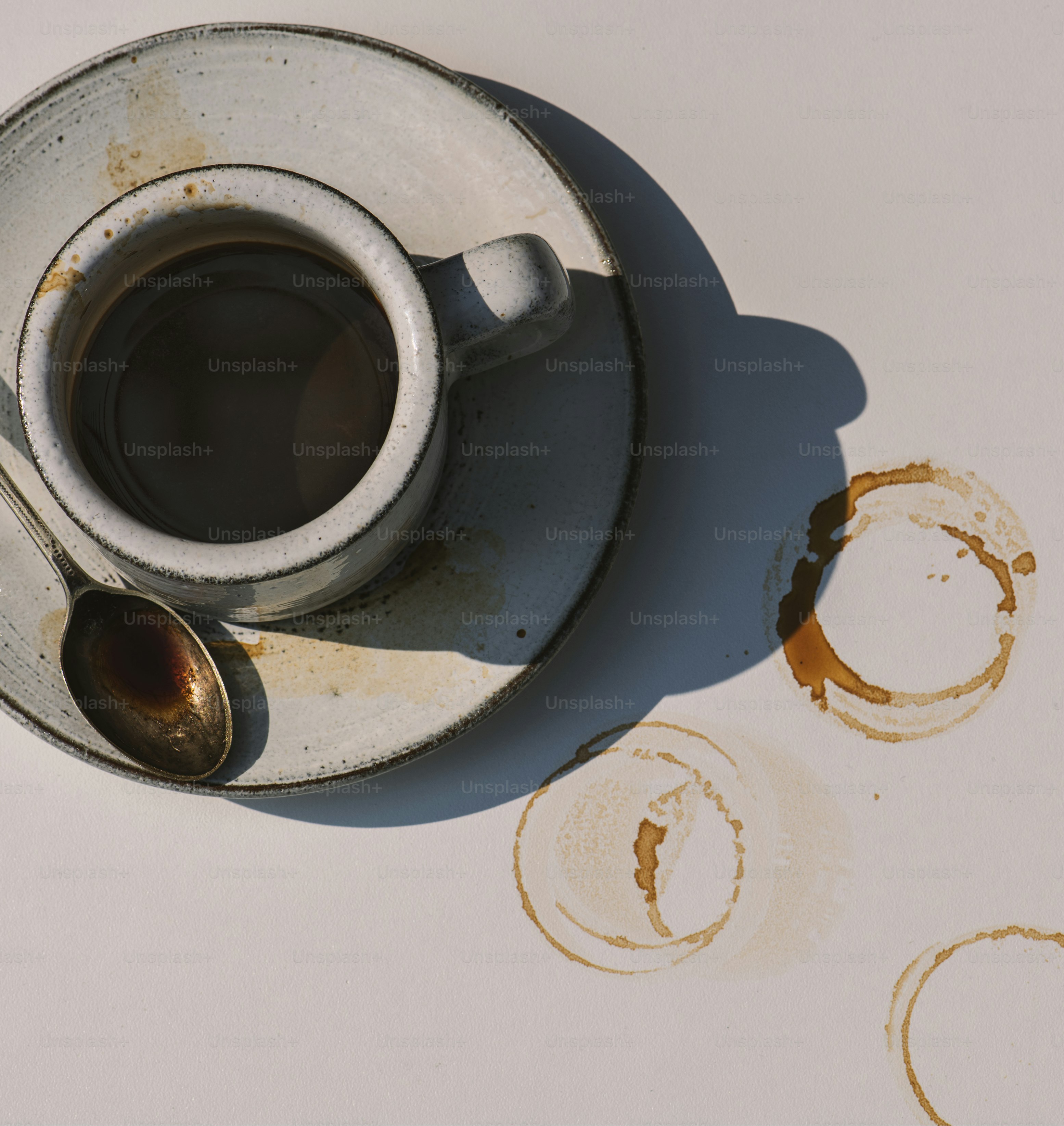 Aerial view of hot coffee