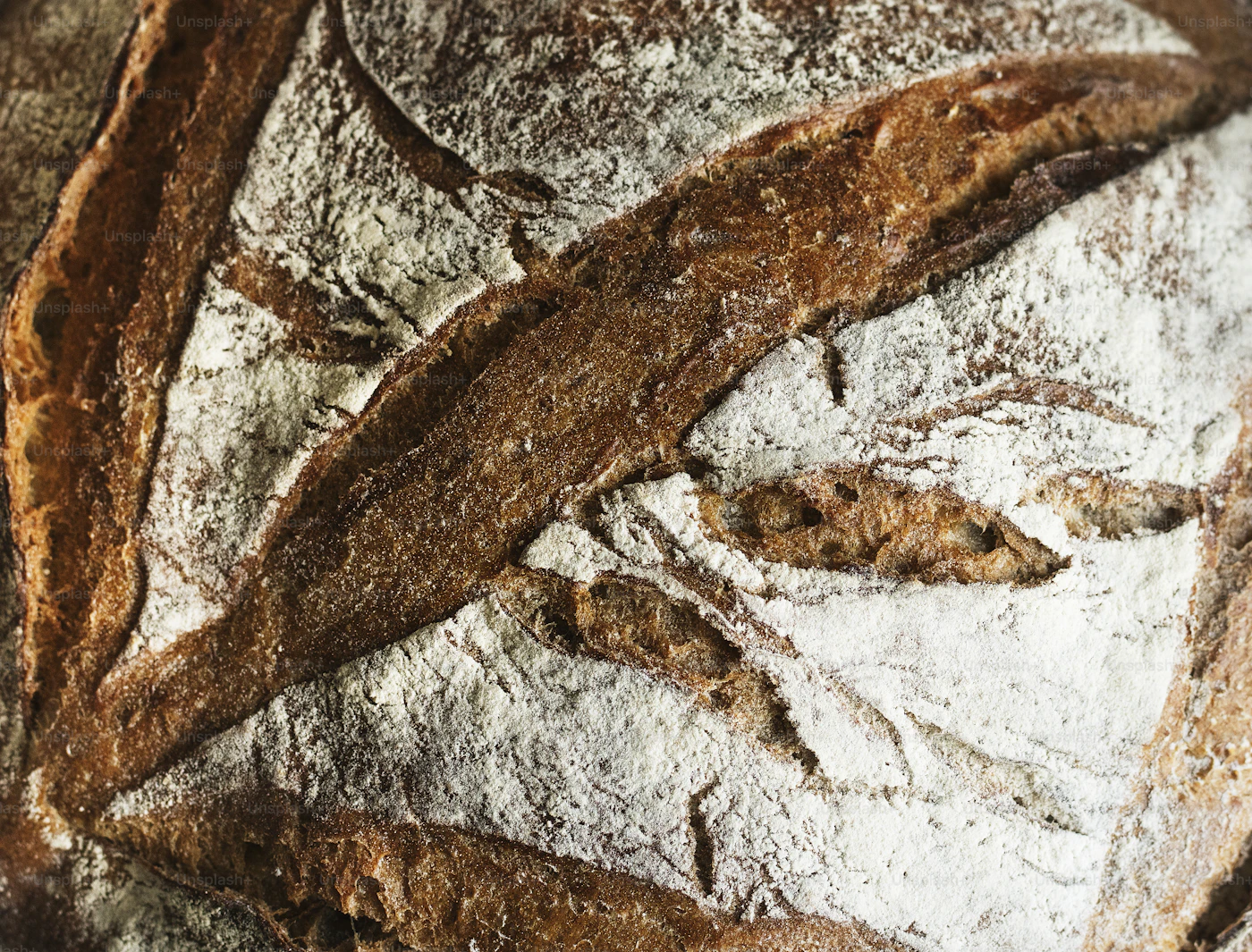 Artisan heritage grain sourdough bread with rustic crust