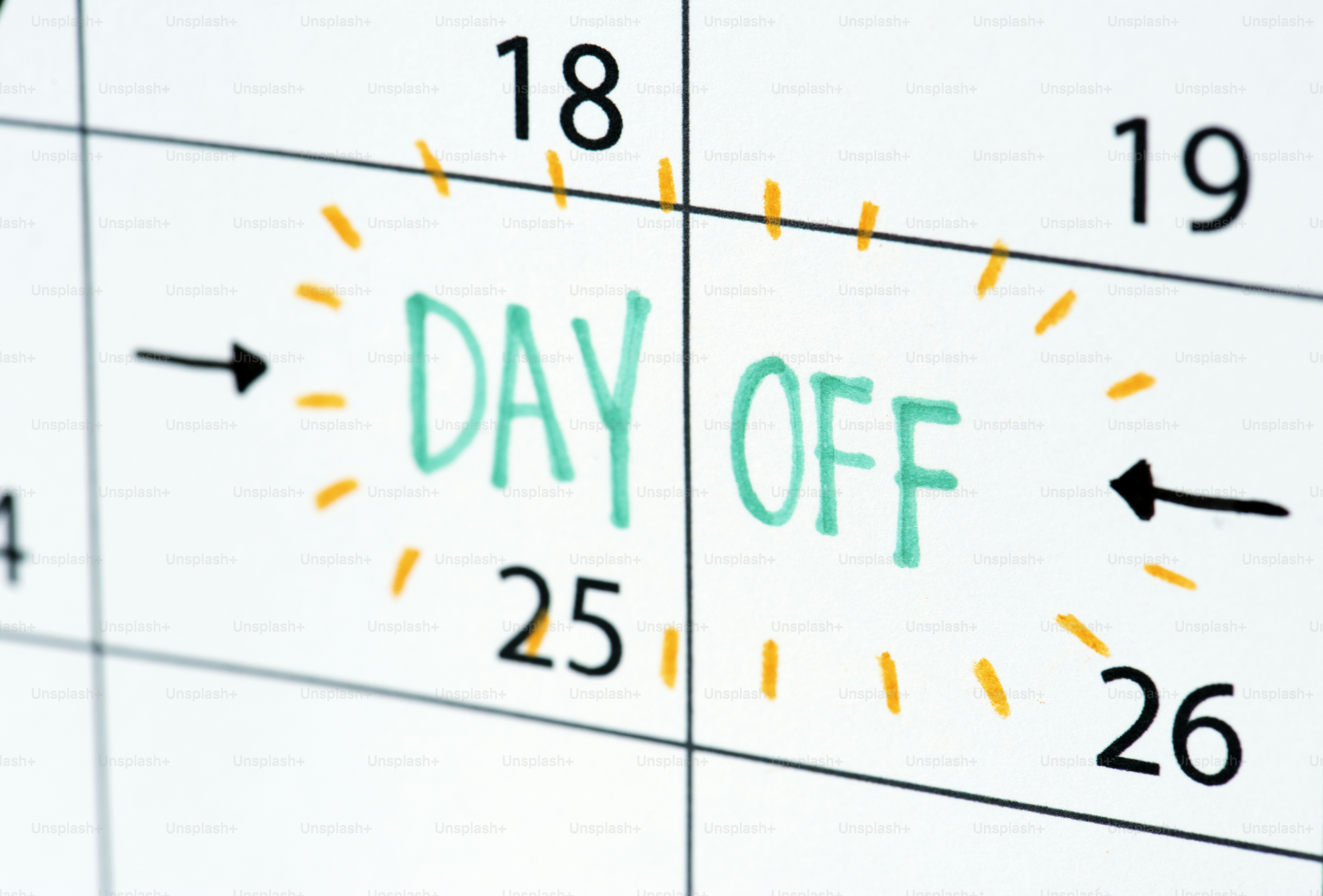 Recordatorio del calendario del día libre