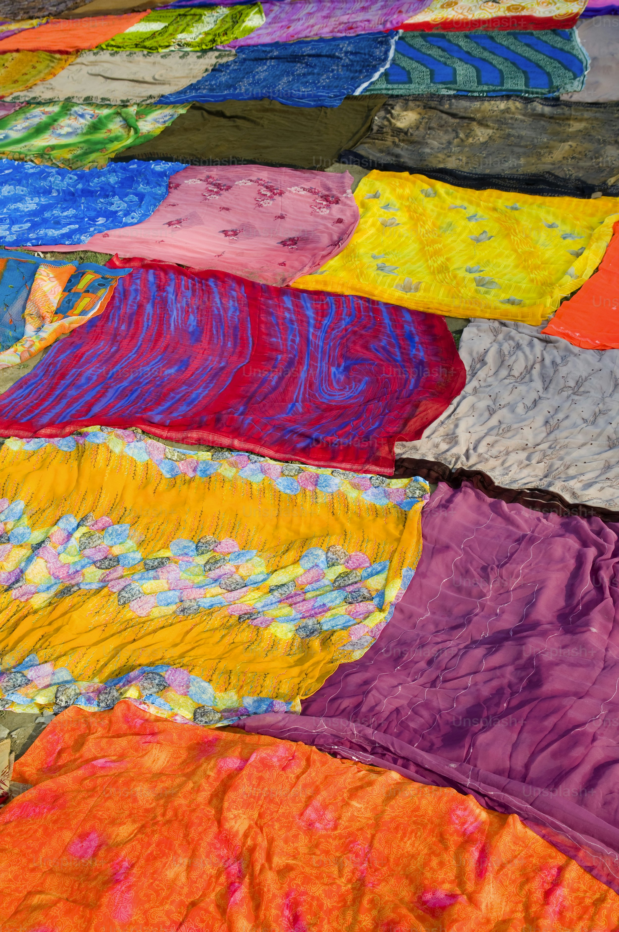 Colourful sari background, Agra,India.