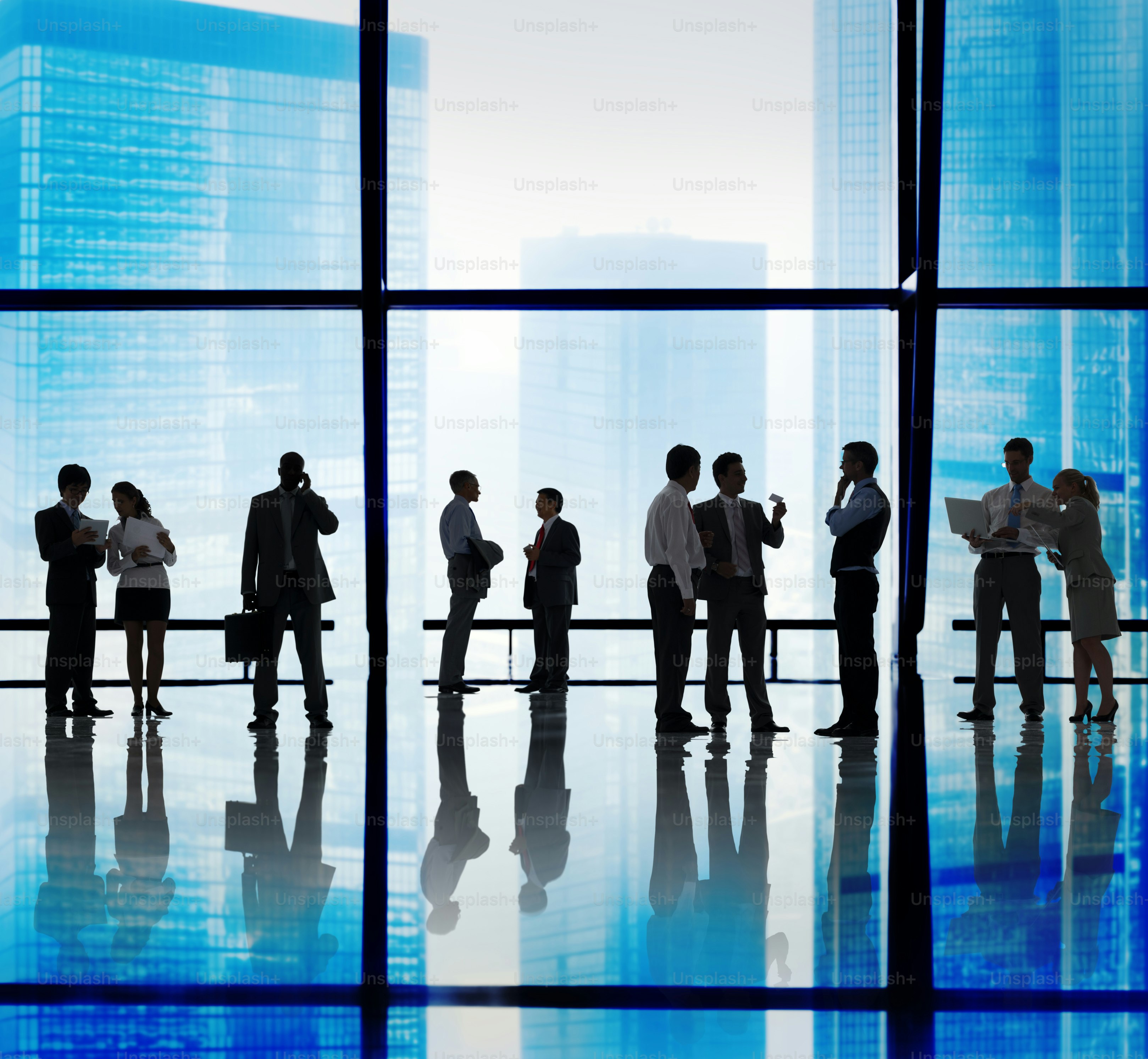Business people communication in a corporate office setting