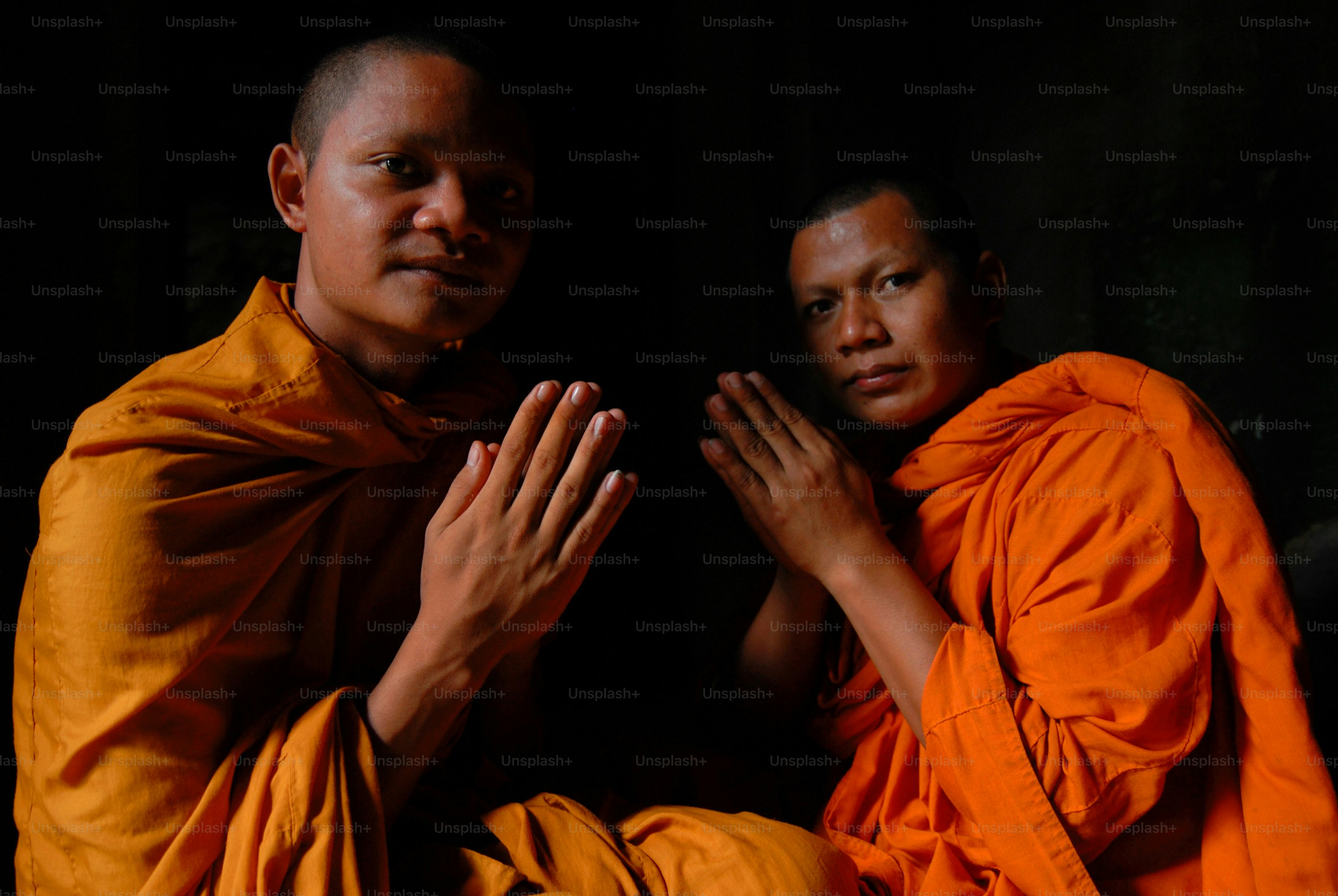 Buddhist Monks, Angkor Wat, Siem Reap, Cambodia.