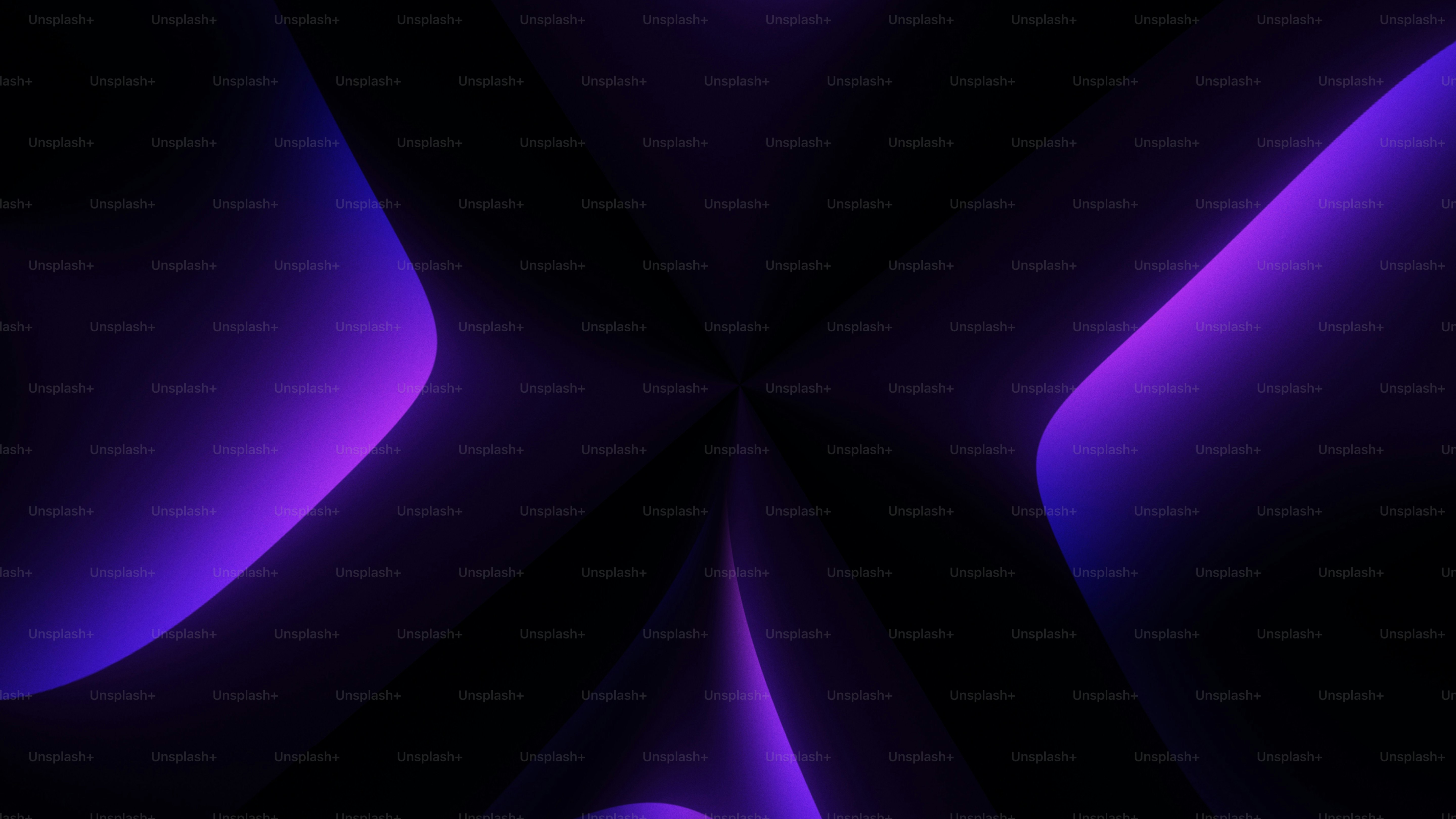 Abstract dark background with glowing purple light streaks.