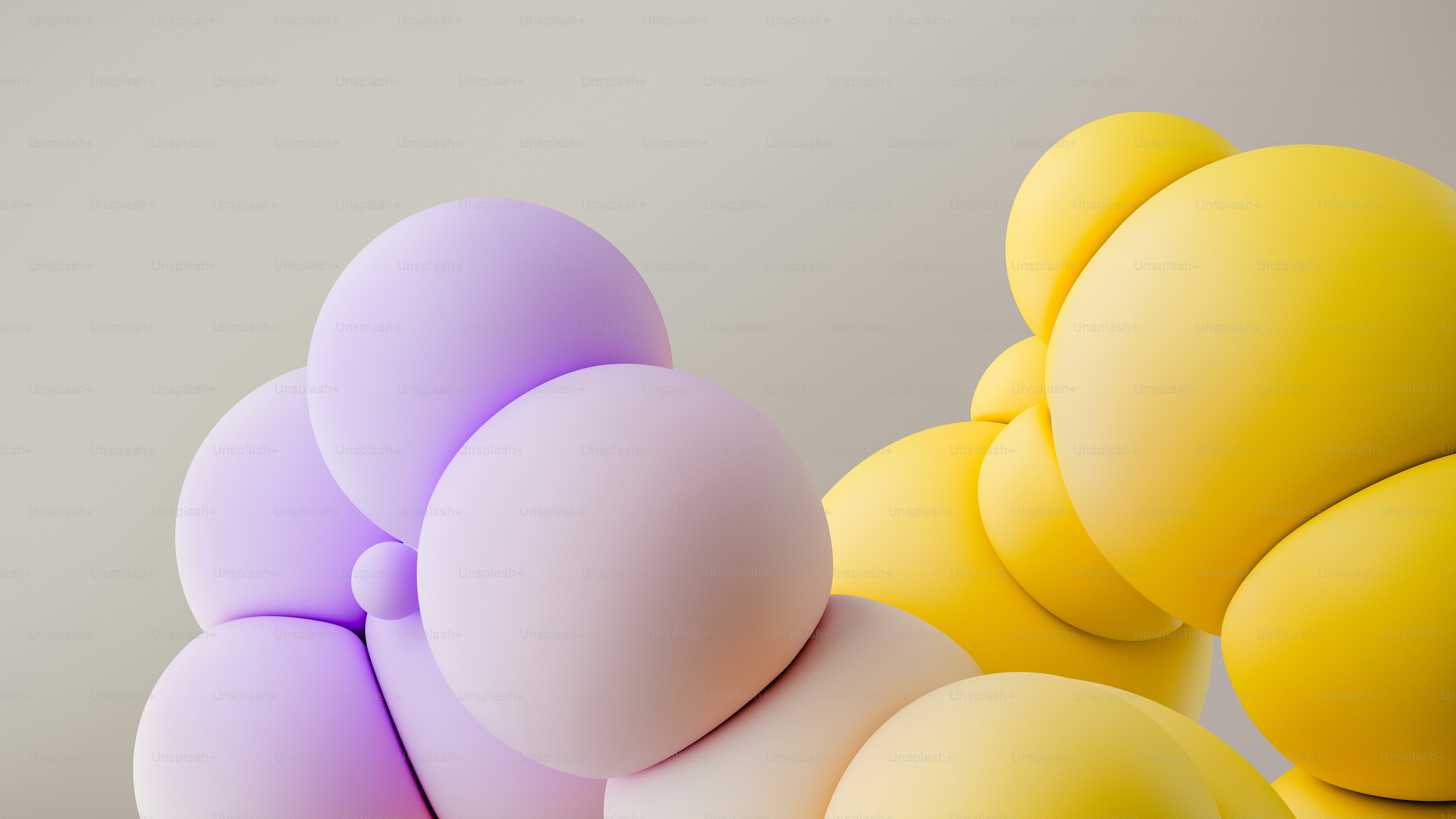 Clusters of pastel purple and yellow balloons photo – Abstract Image on ...