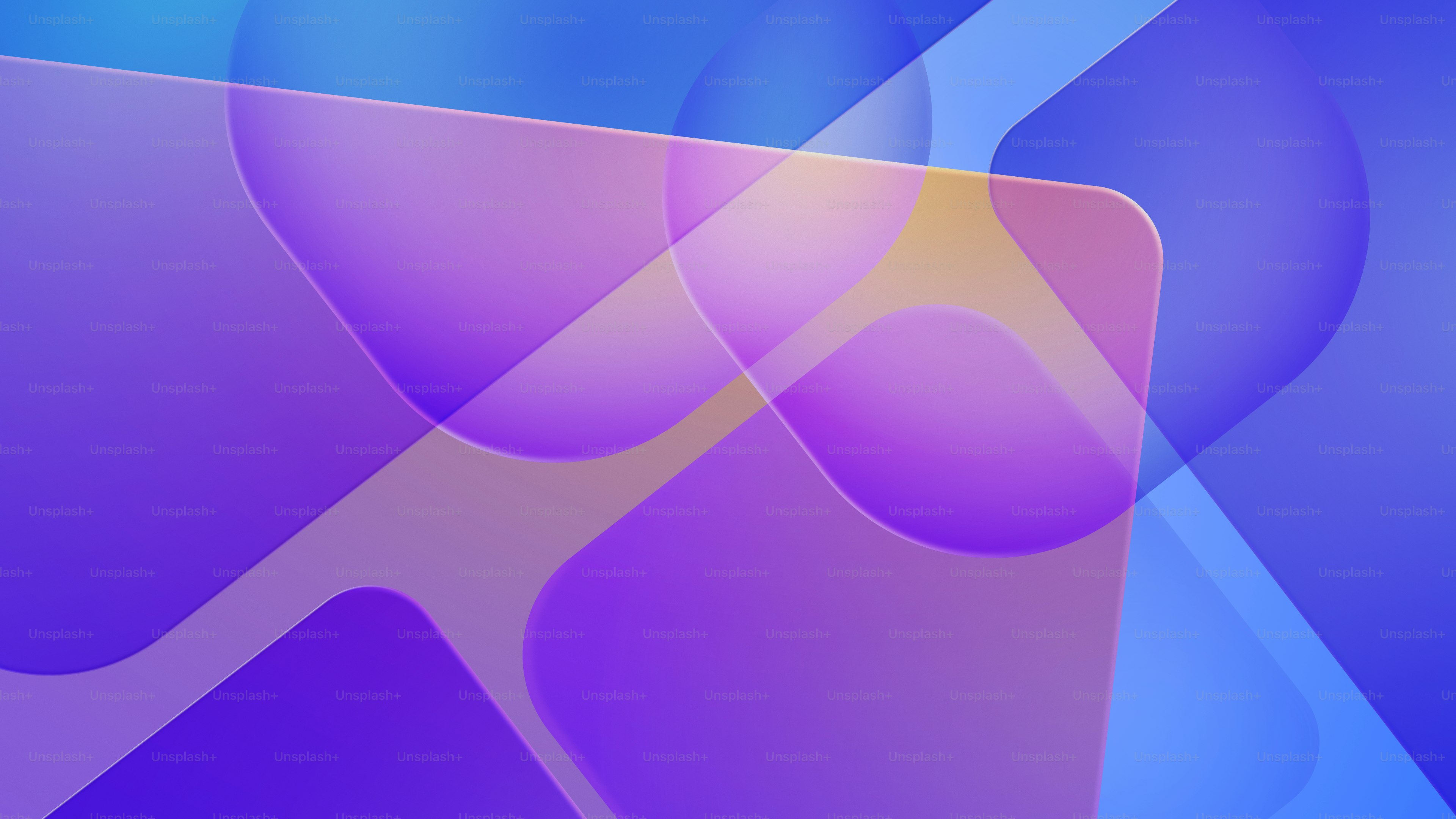 Formas abstratas azuis e roxas com degradés suaves.