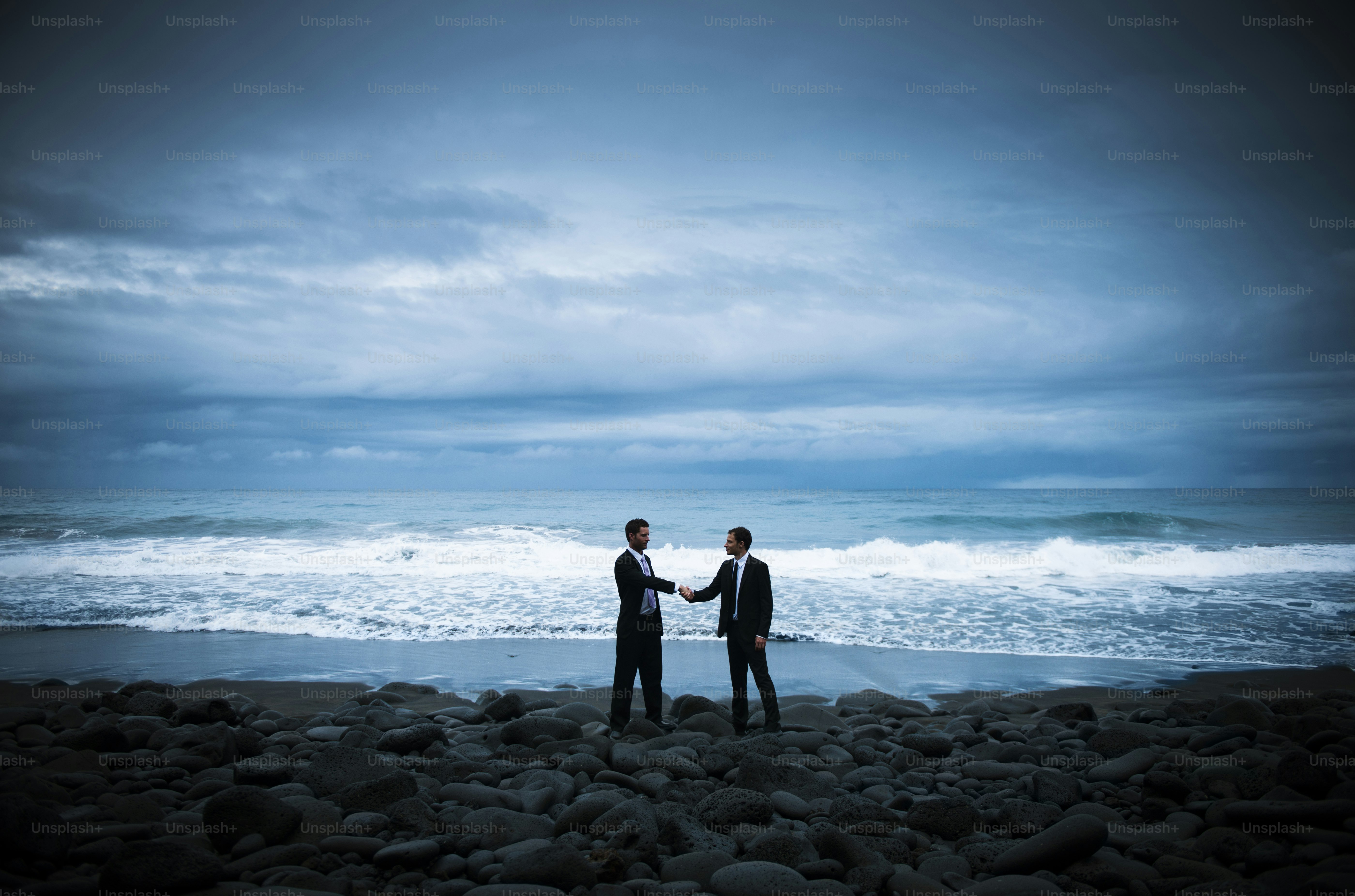 Business Handshake on the Beach.