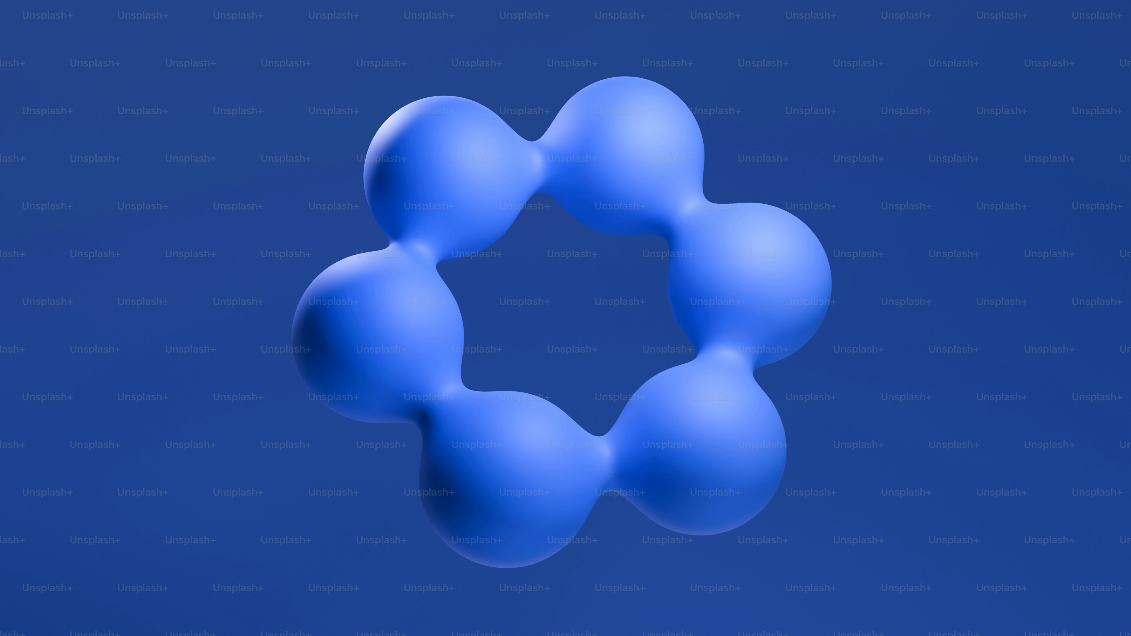 A blue abstract shape on a blue background