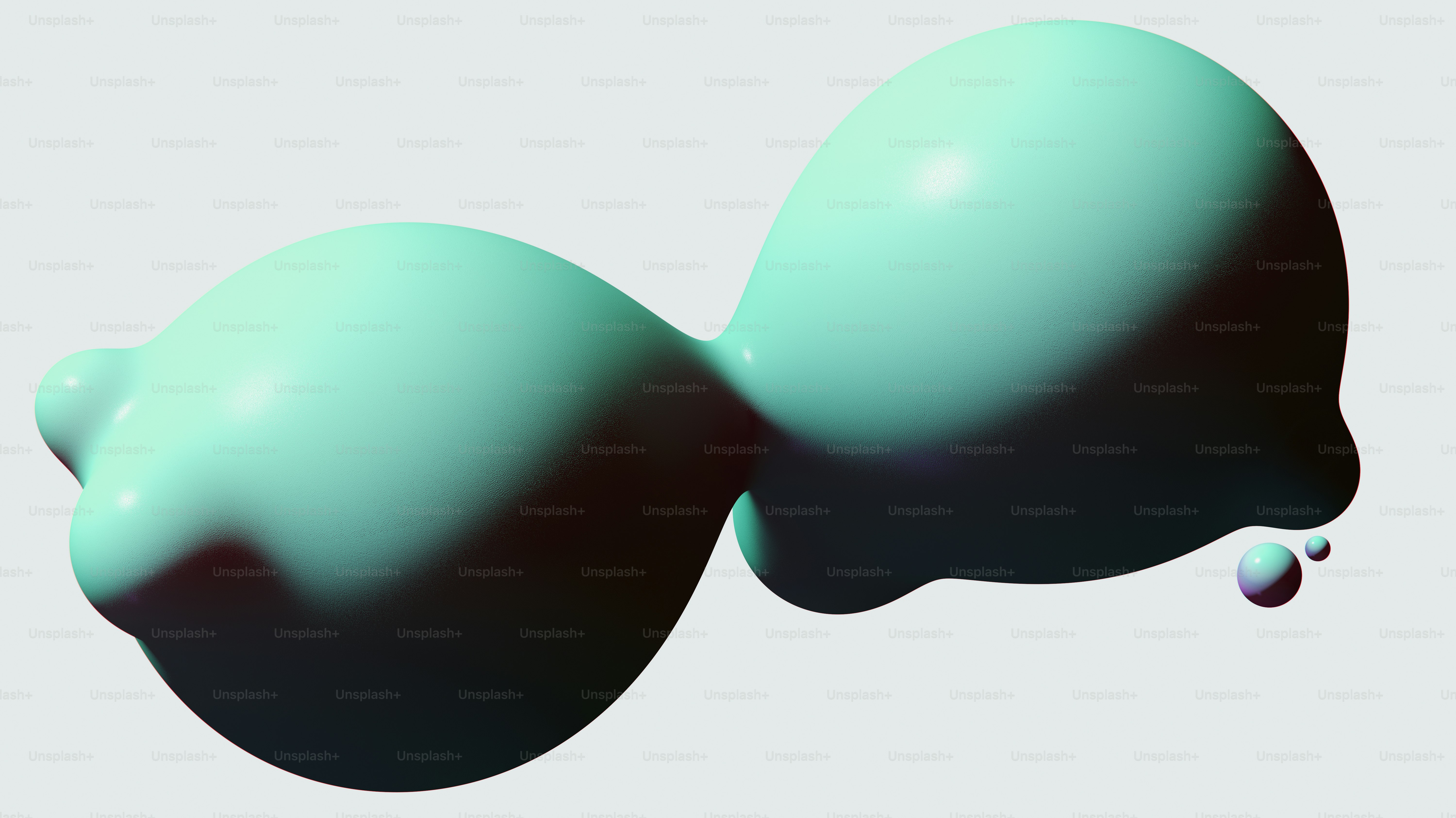 Dos manchas interconectadas de líquido azul claro