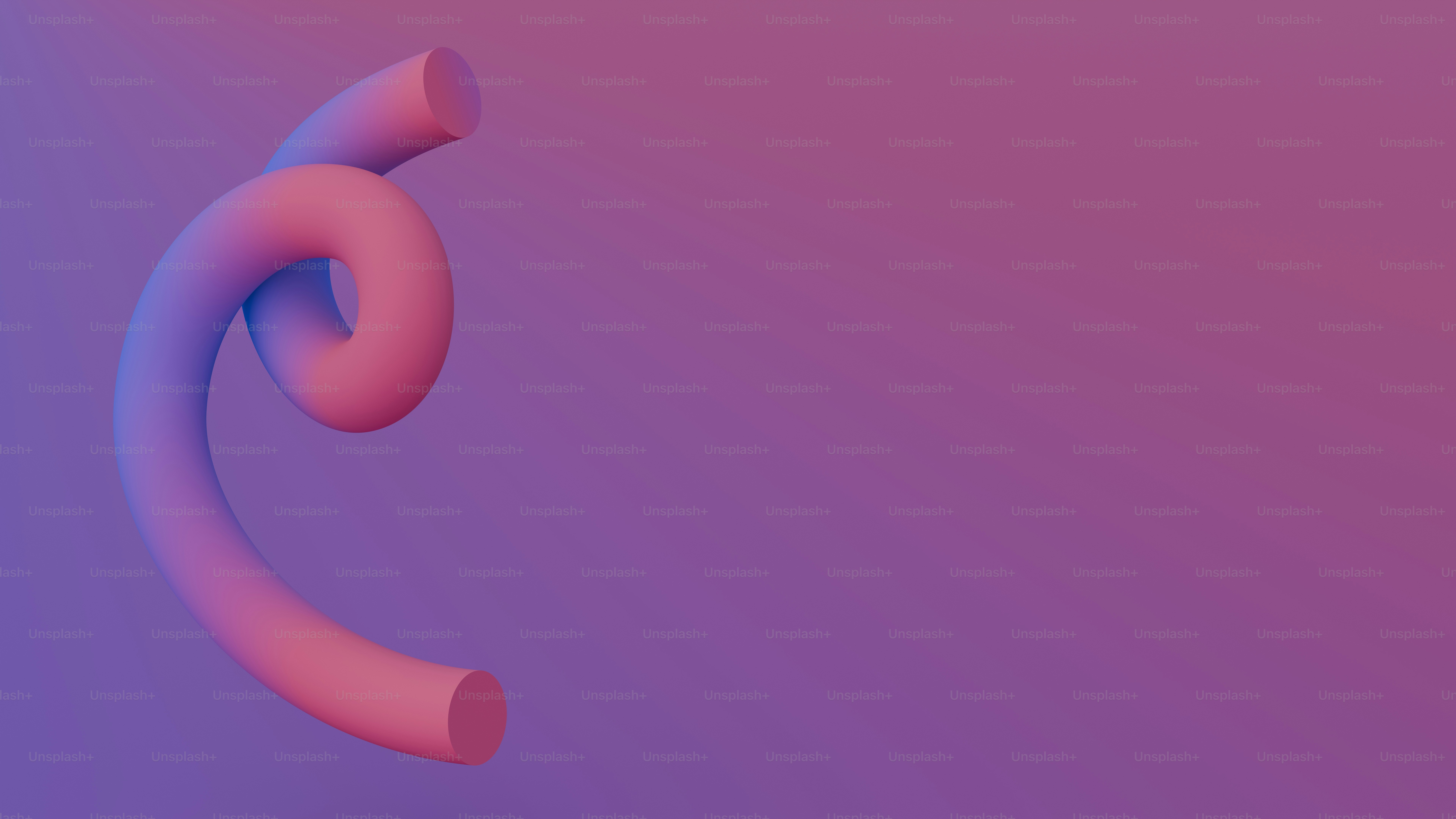 A pink abstract shape on a purple background