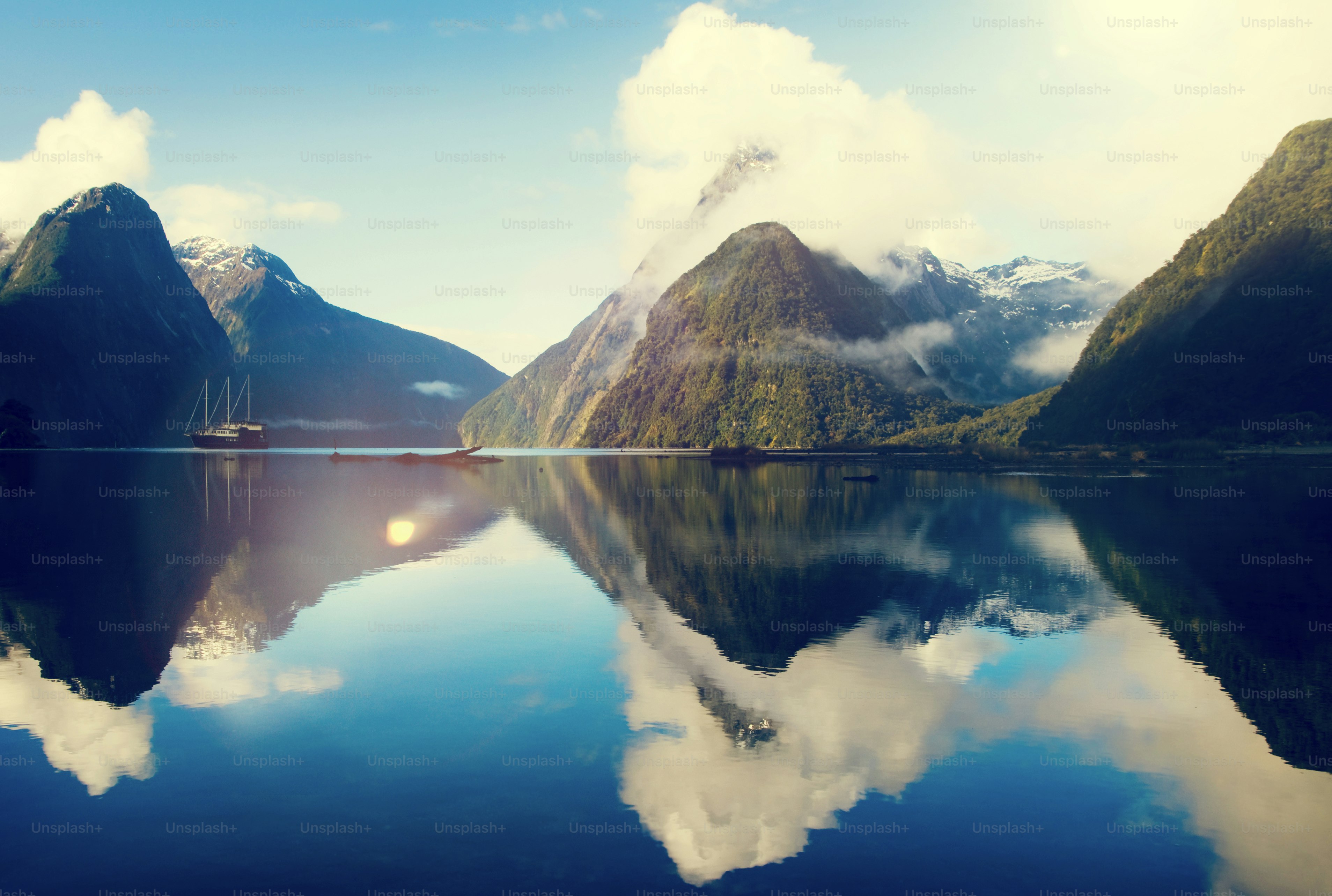 Milford Sound Fiordland New Zealand Rural Nature Concept