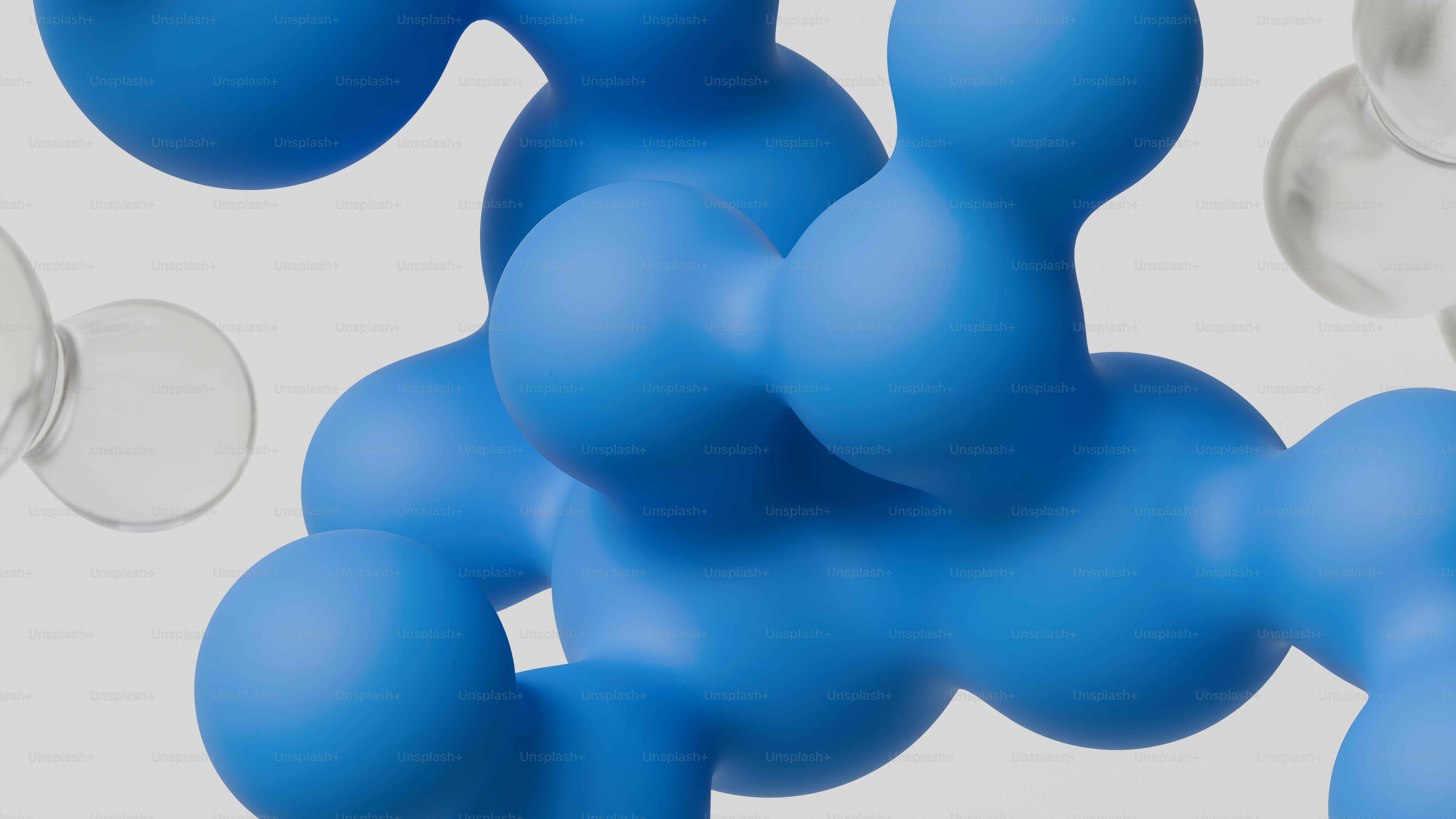 Formes organiques bleues abstraites sur un fond clair