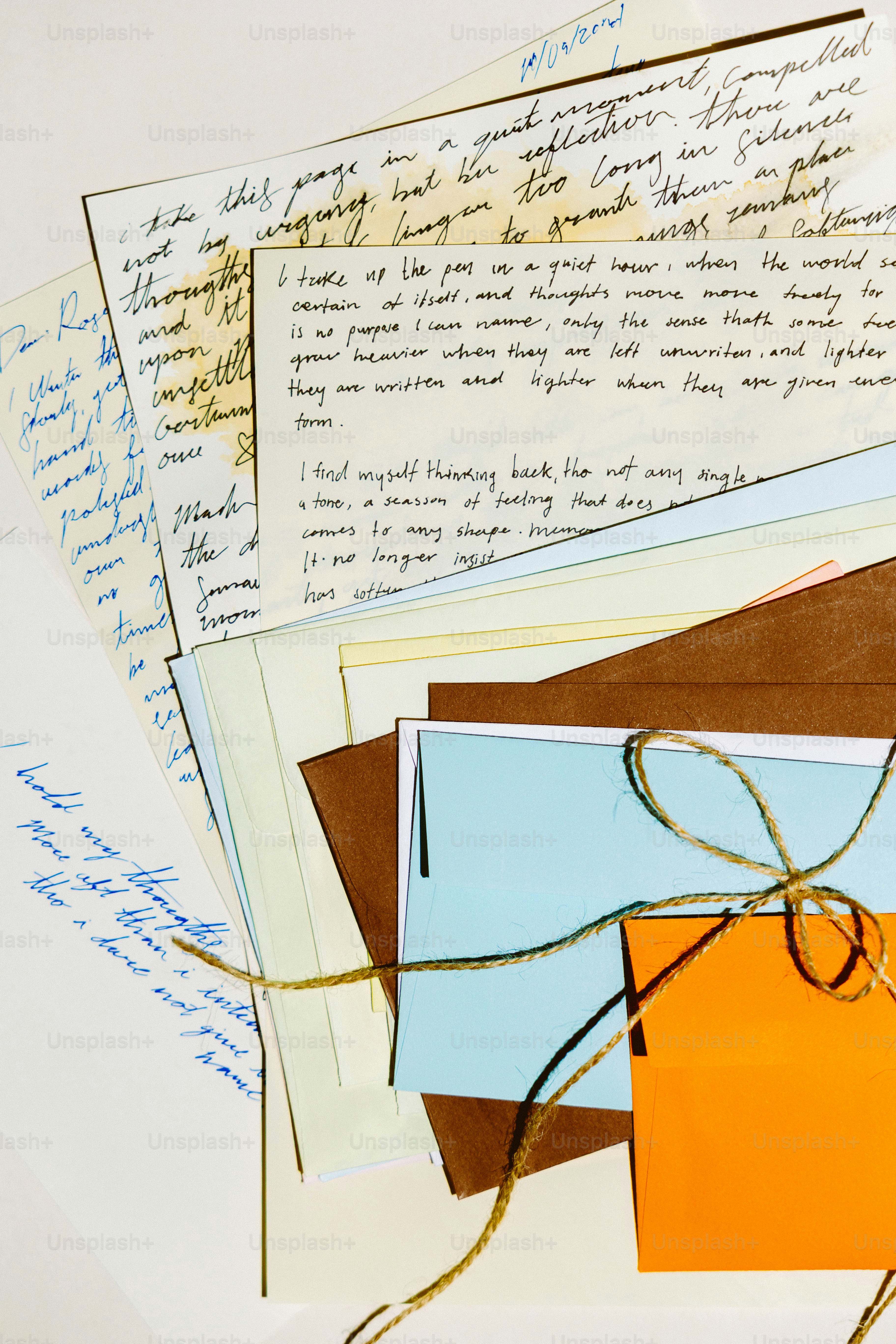 Stack of letters tied with twine photo &ndash; Paper Image on Unsplash