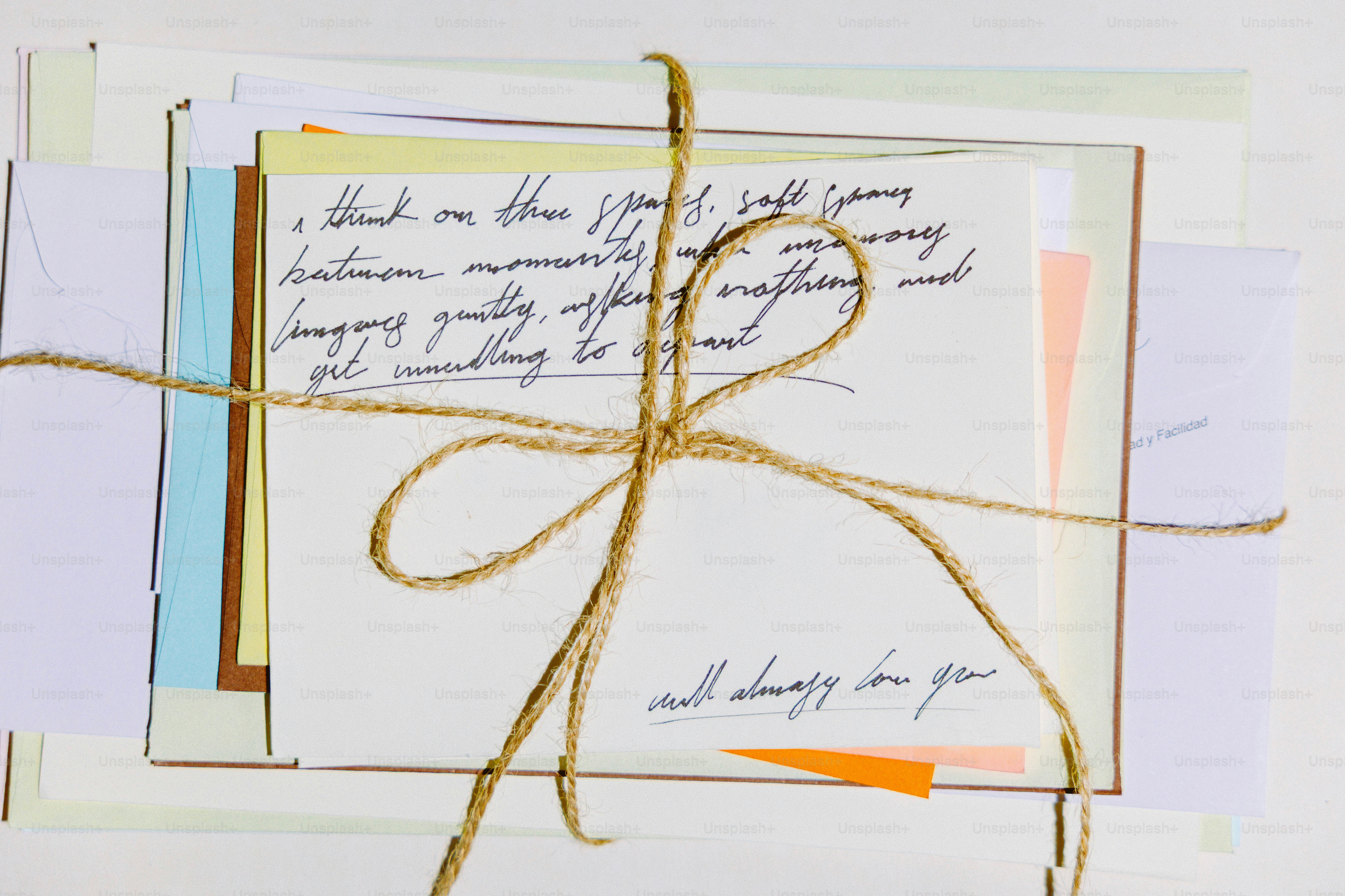 Stack of letters tied with twine