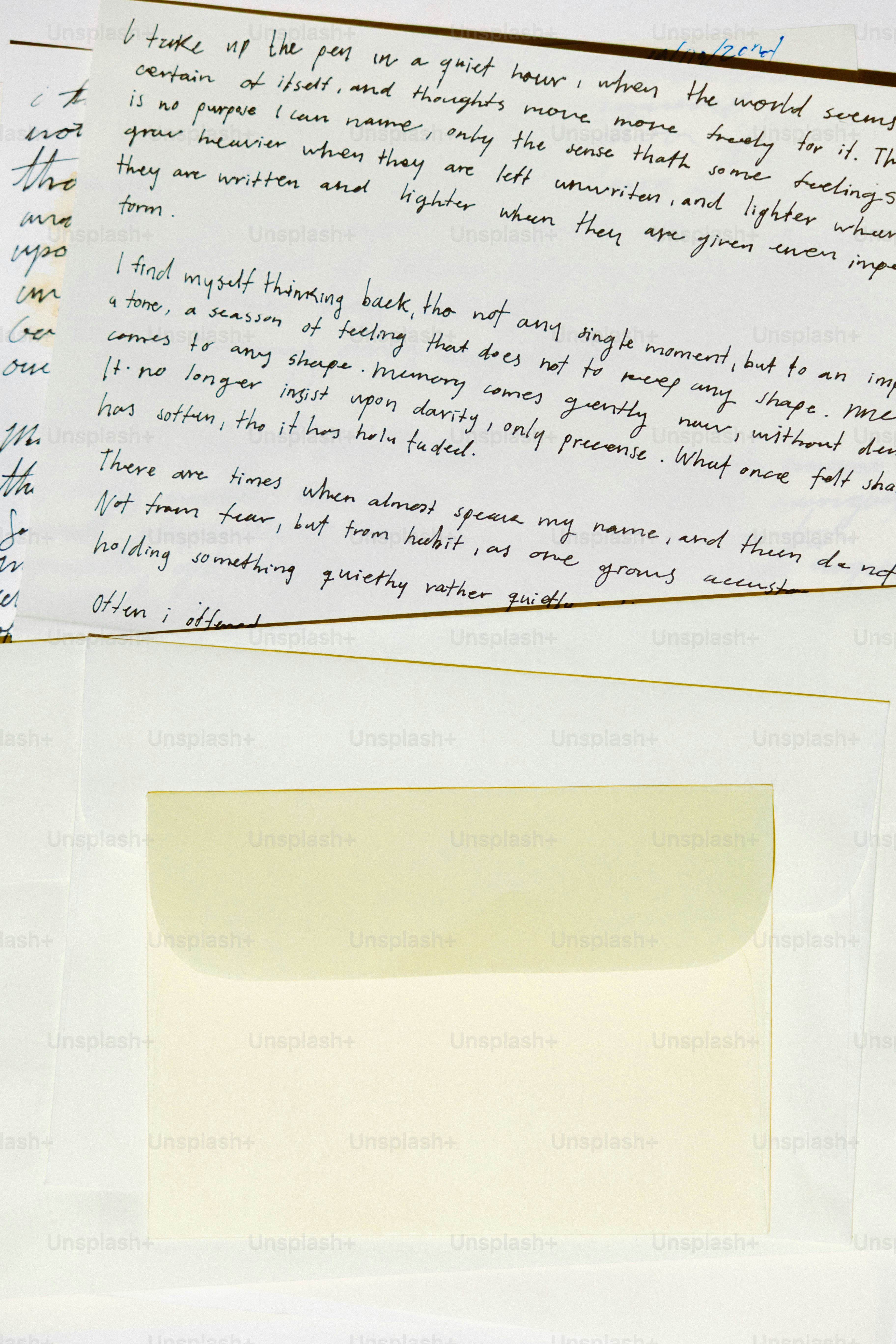 Handwritten blue ink text on lined paper photo – Communication Image on ...