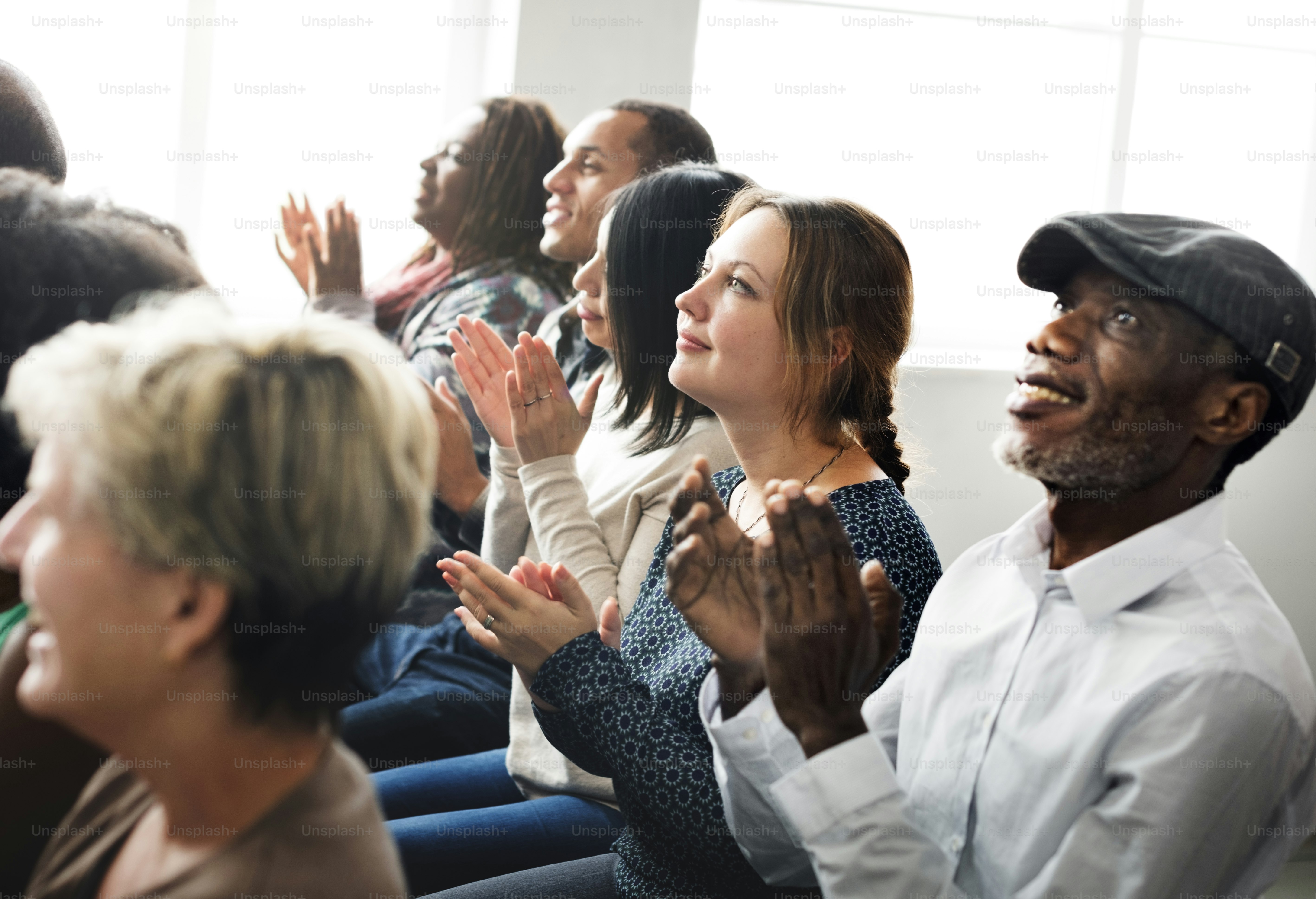 Audience Applaud Clapping Happines Appreciation Training Concept photo ...