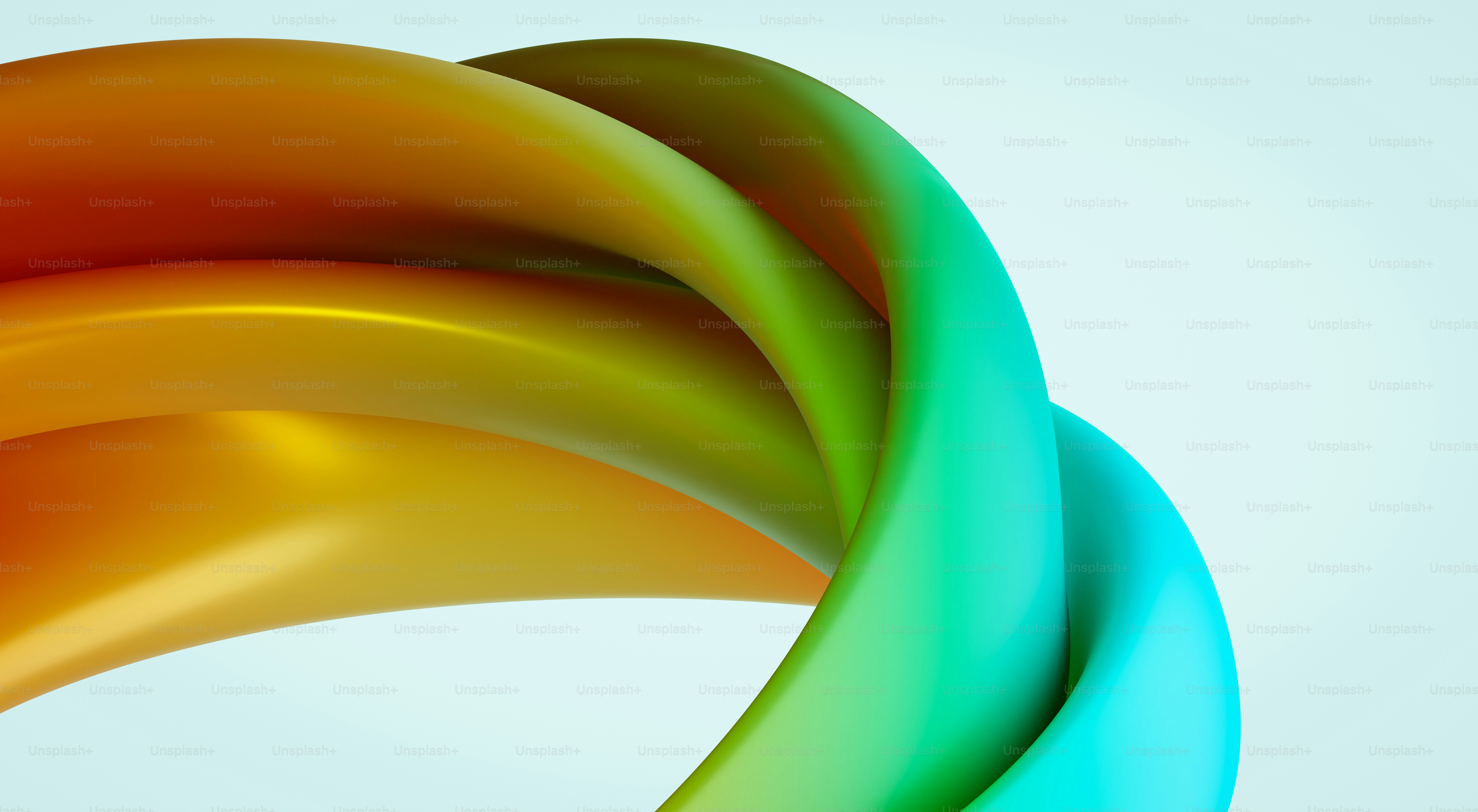 Abstract colorful twisted loop on white background