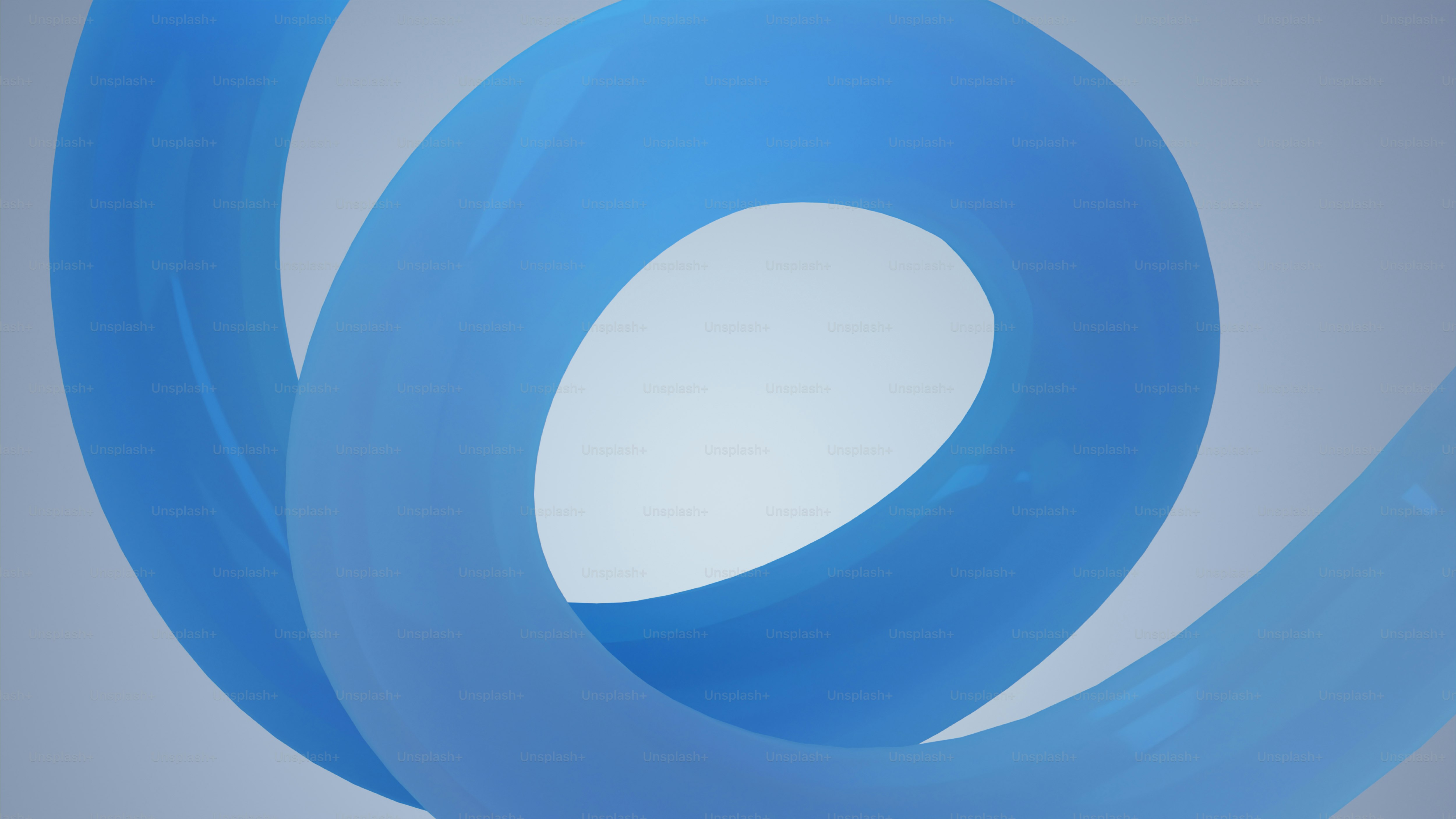 파란 리본이 고리를 이루며 꼬였다