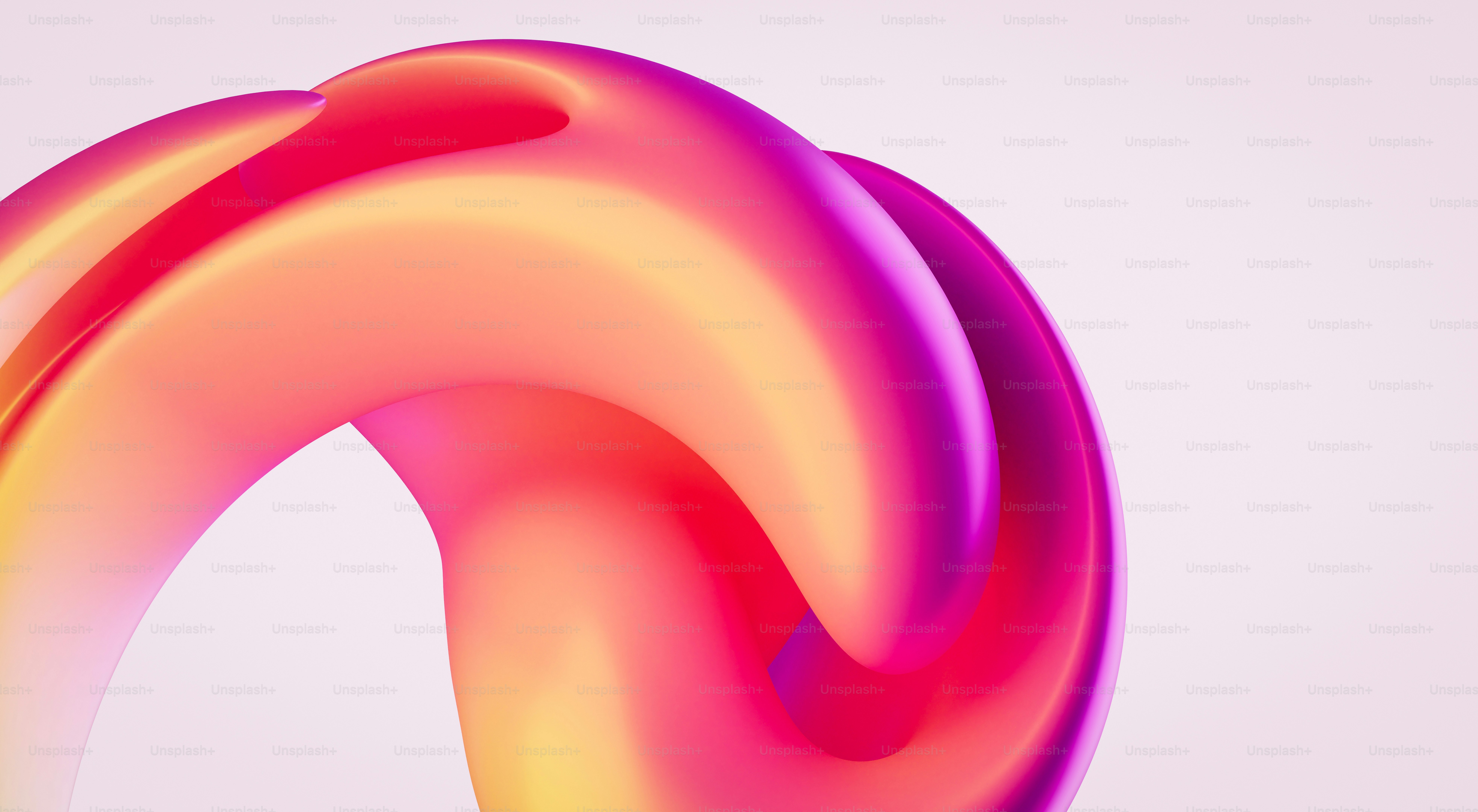 Abstract colorful swirling shape on a white background