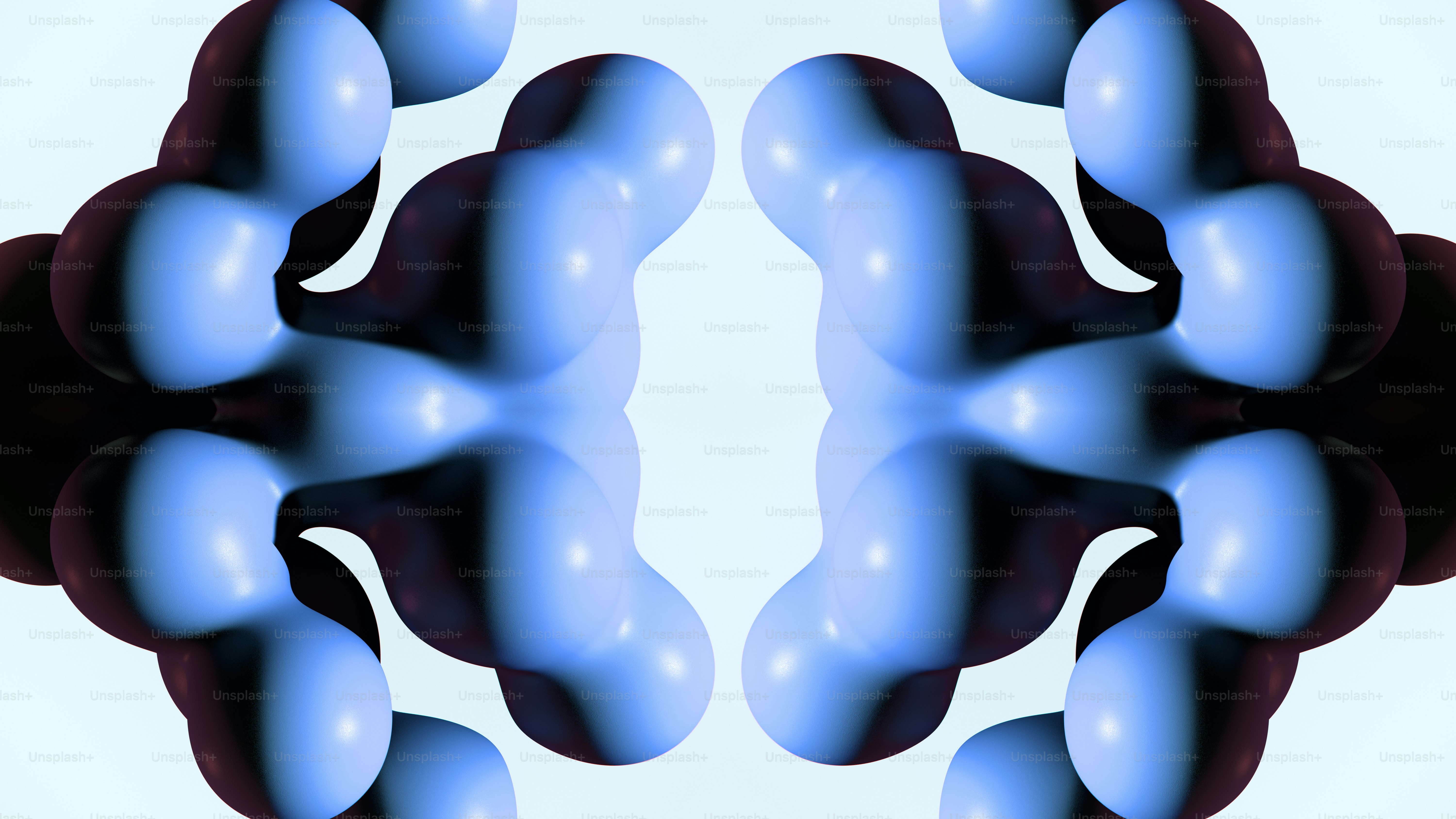 Disposición simétrica de moléculas orgánicas azules