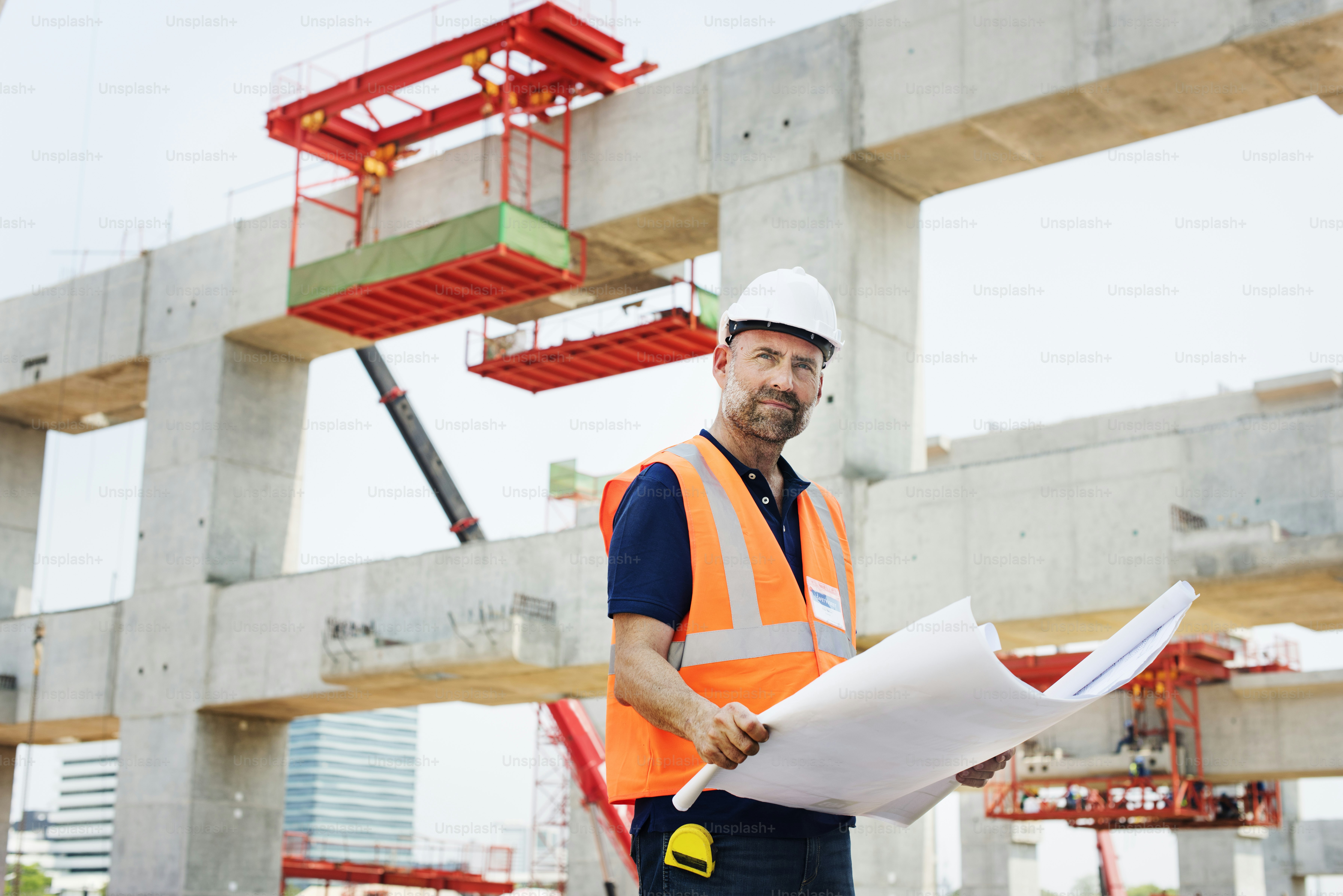 Construction Worker Planning Constractor Developer Concept photo ...