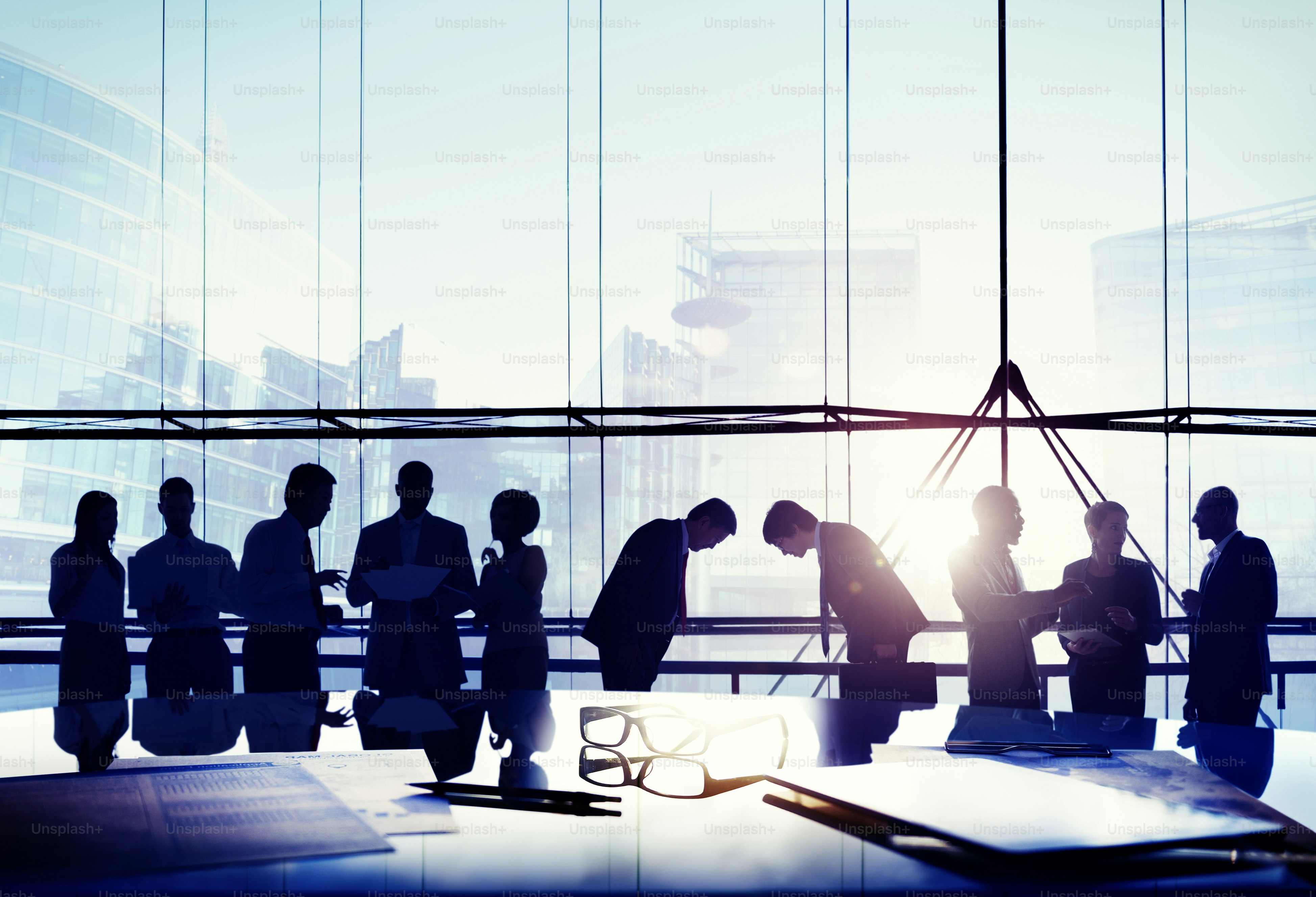 Business People Japanese Culture Bowing Respect Greeting Concept