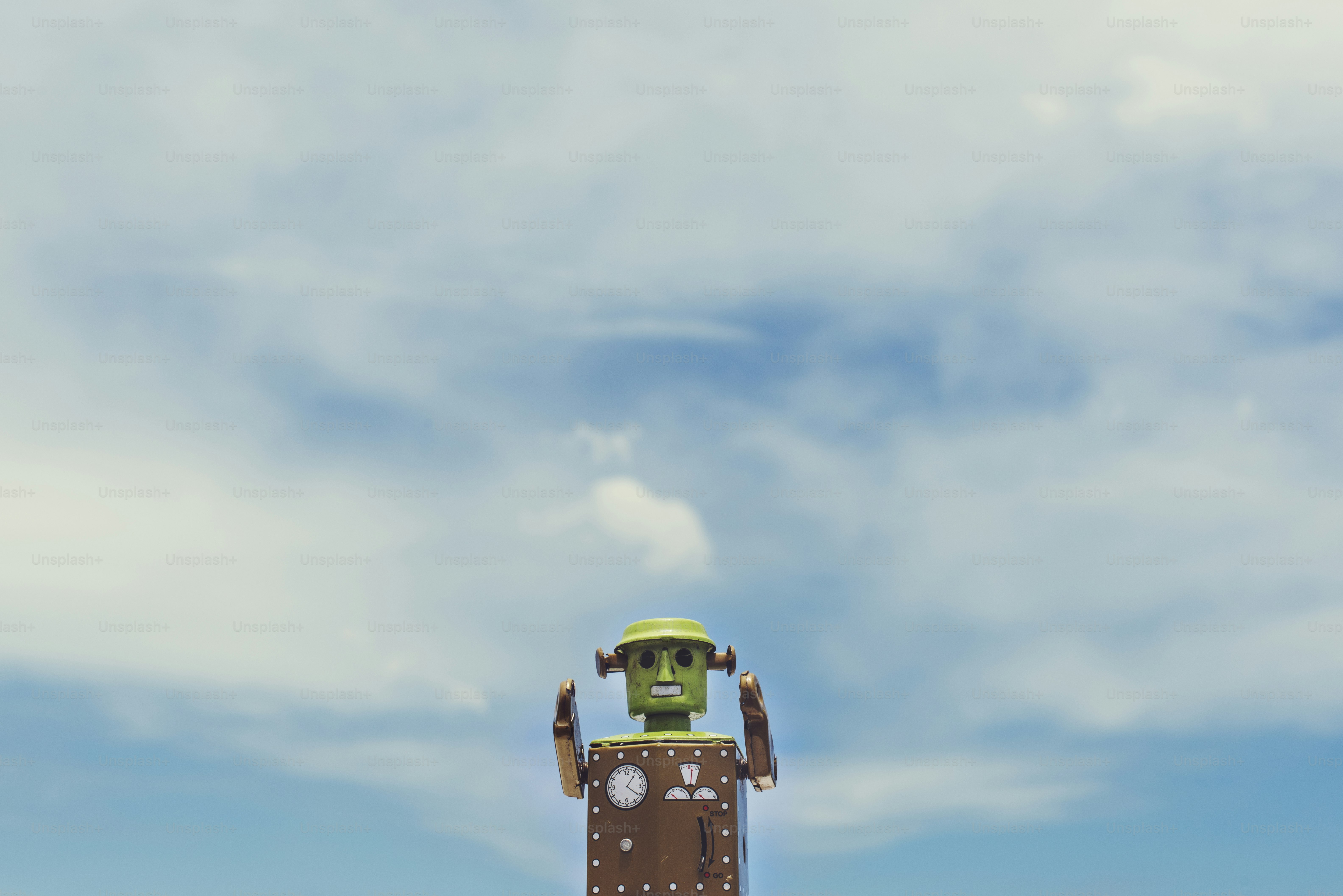 Robot World Sky Background Concept