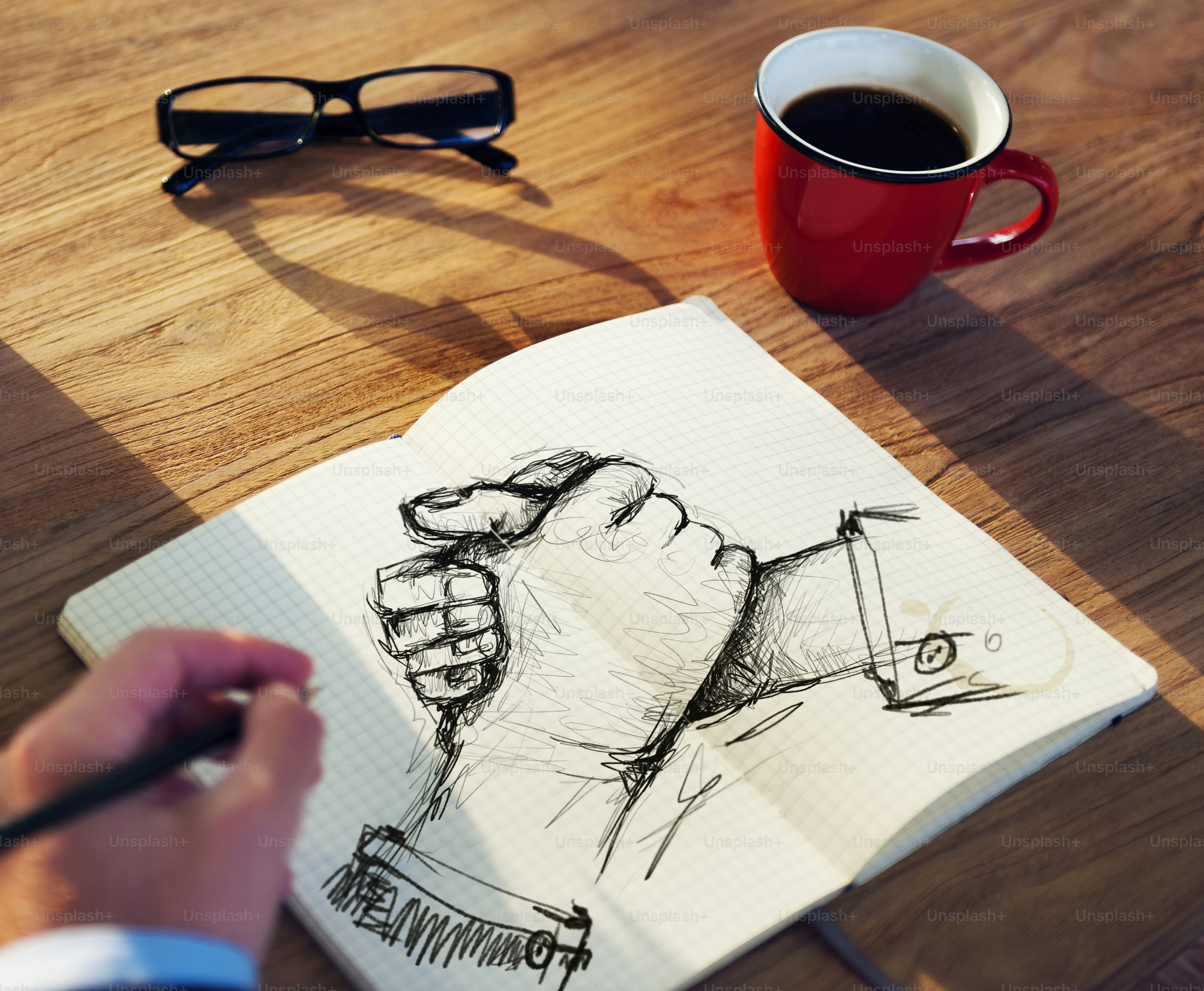 Man with a Note Pad and Togetherness Concepts