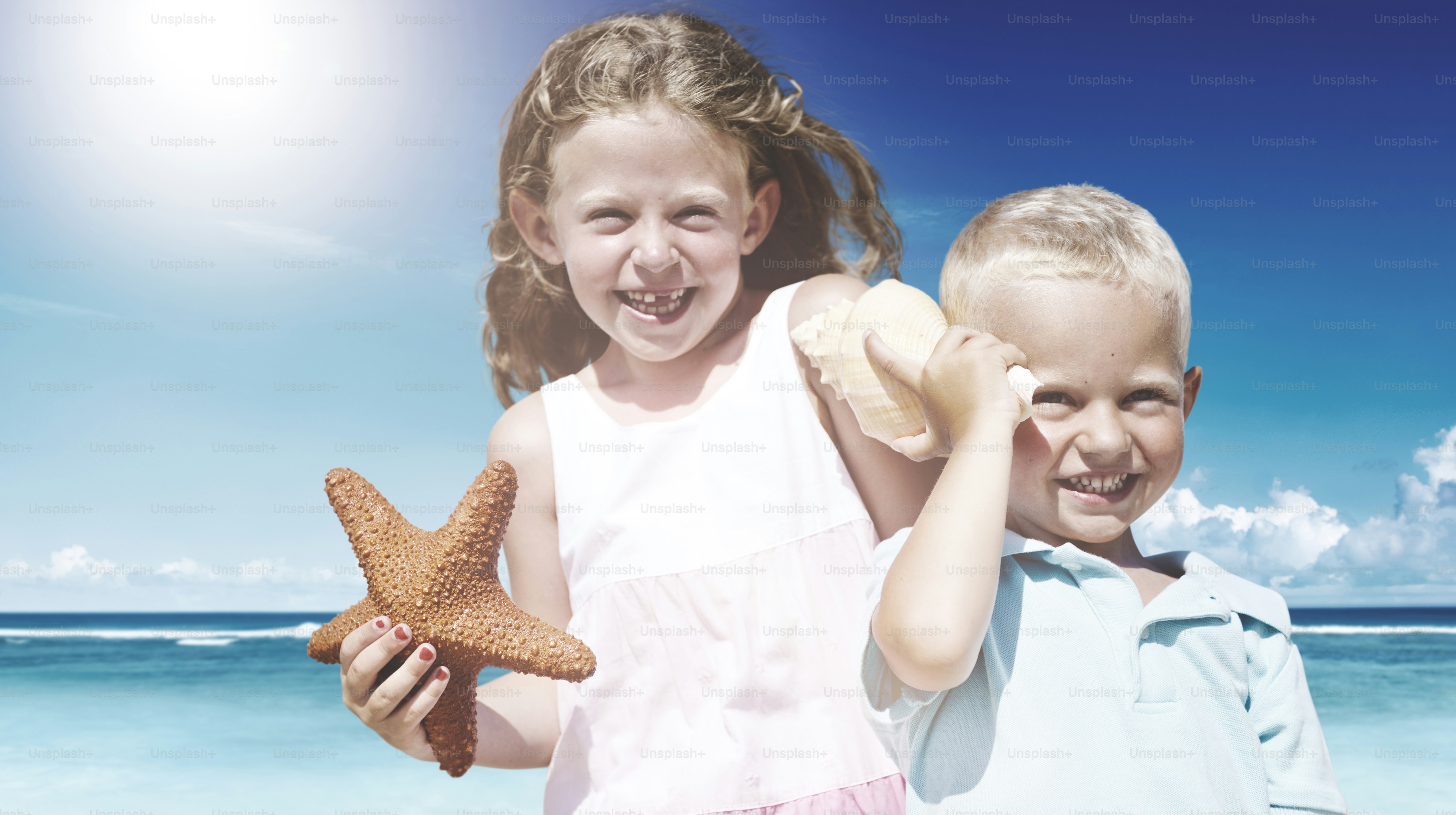 Brother and Sister having fun on the Beach Concept photo – Beach Image ...