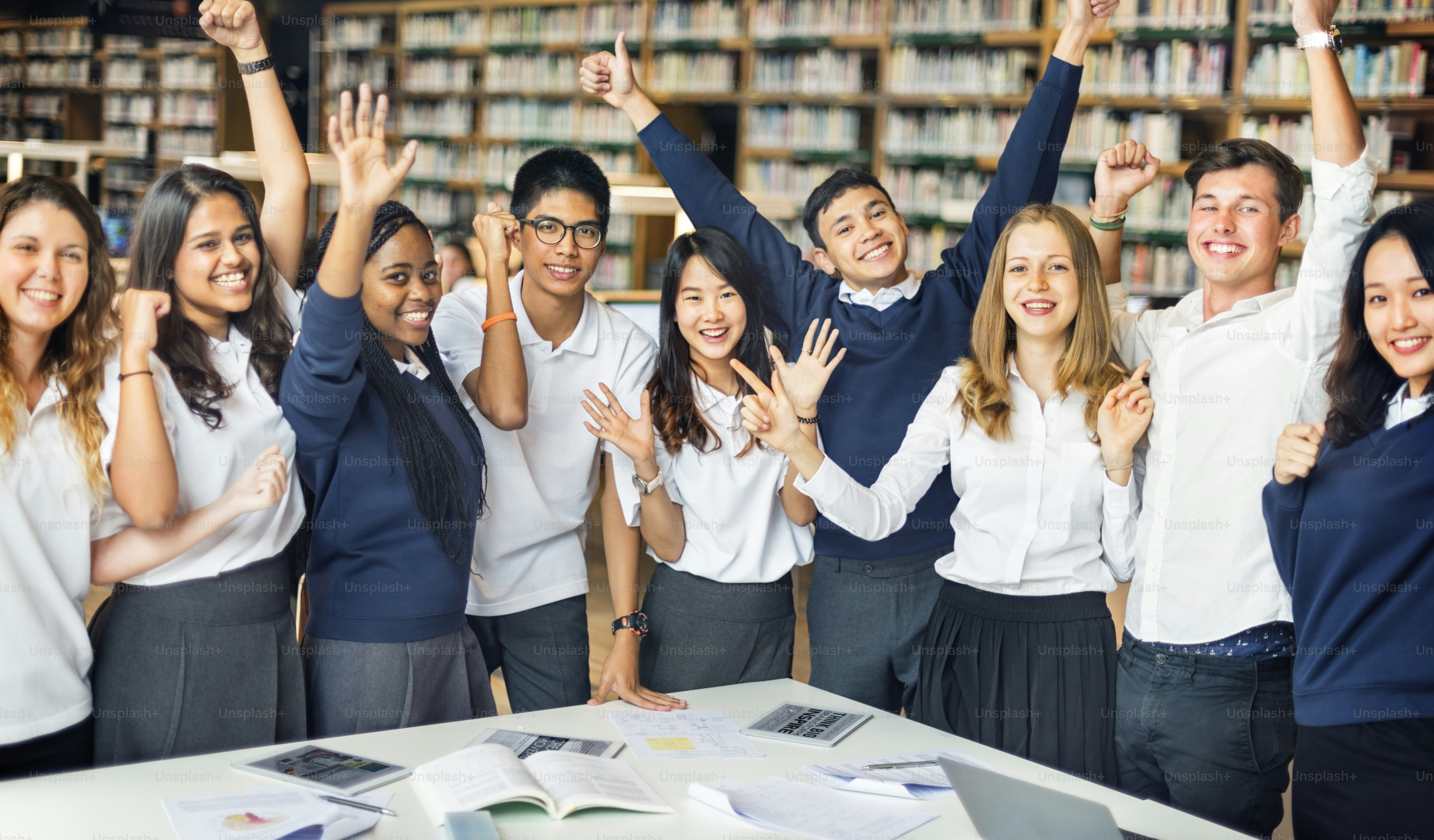 Students Digital Education Library Studying Concept