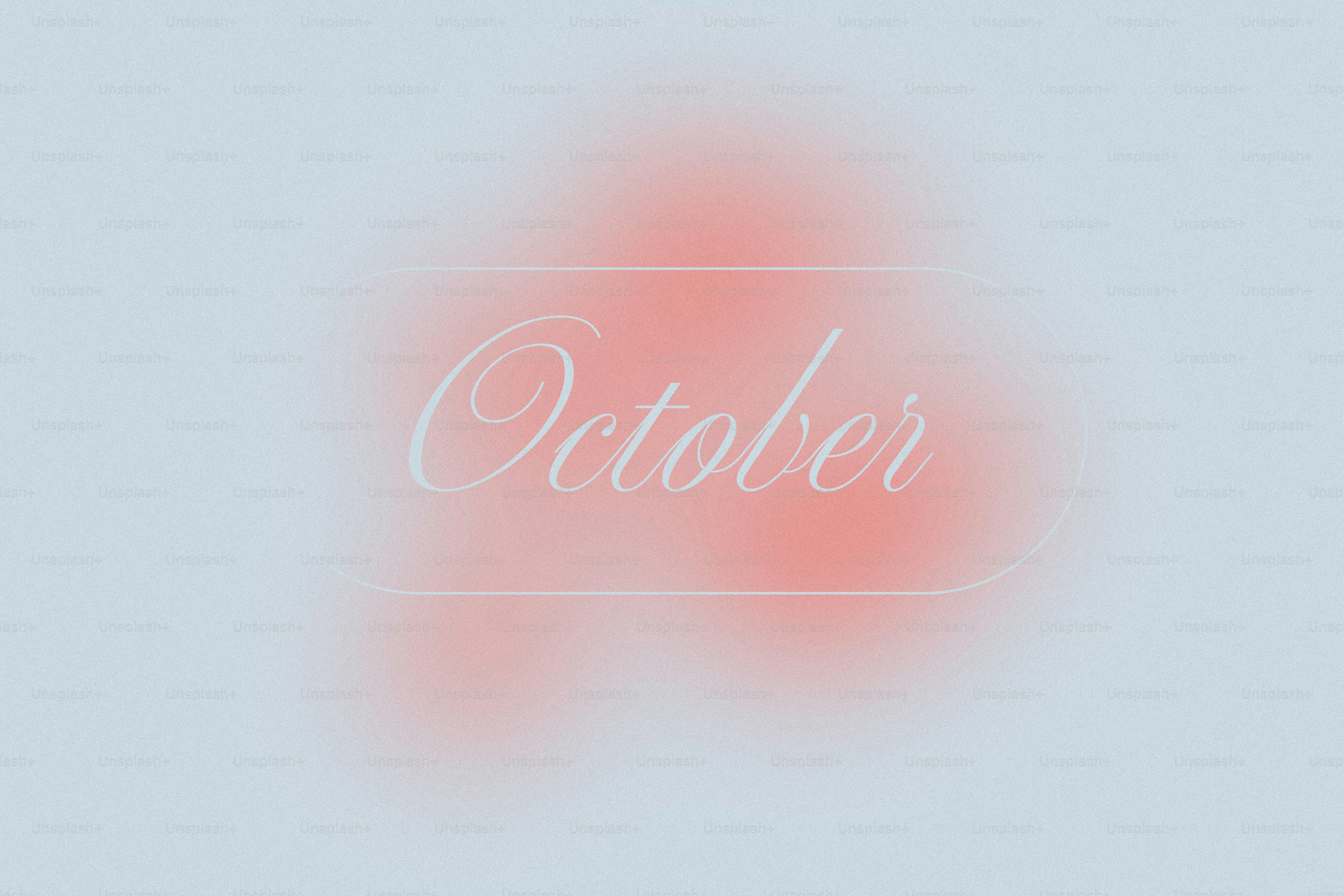 The word october written on a soft background