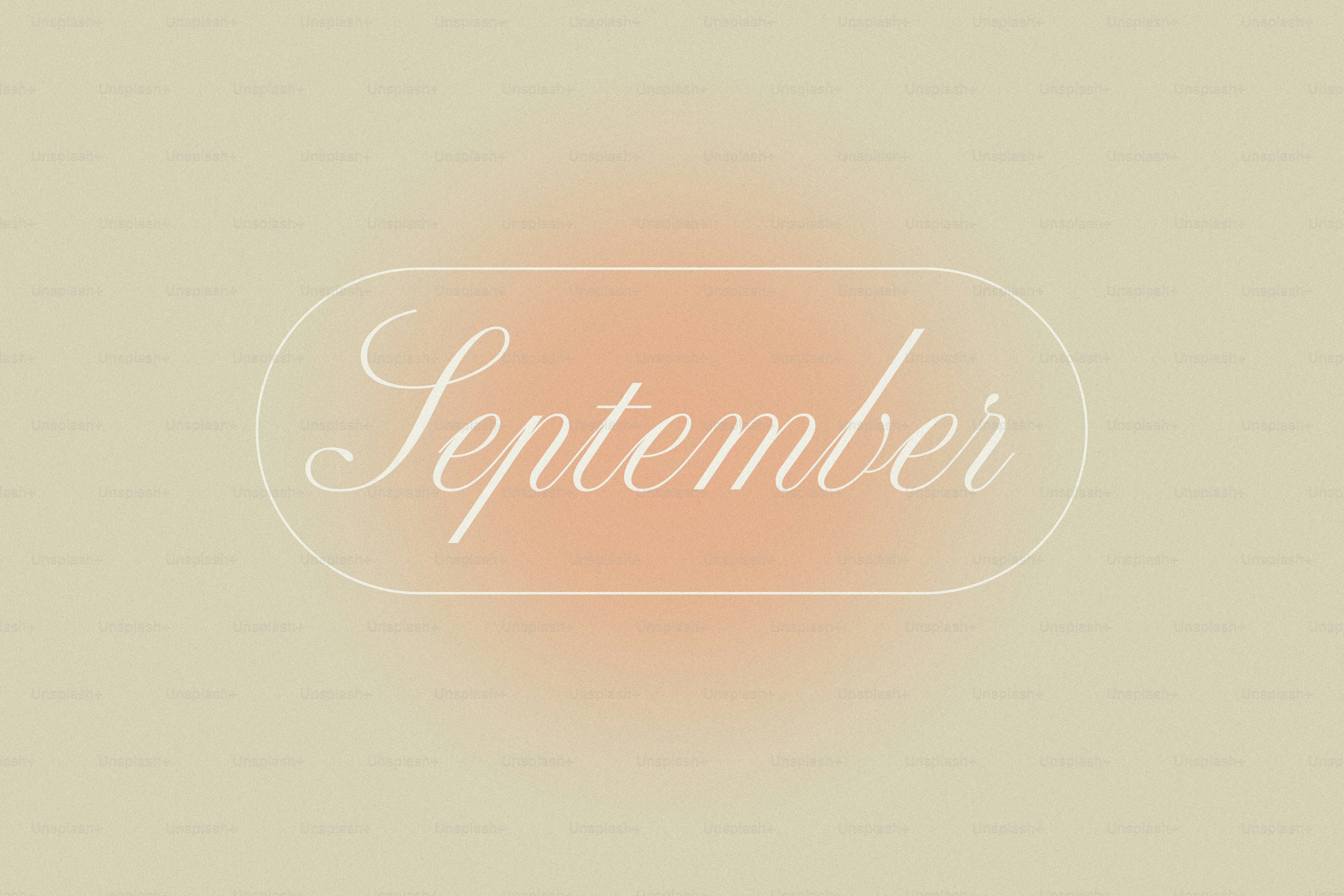 The word september written in a stylish font.