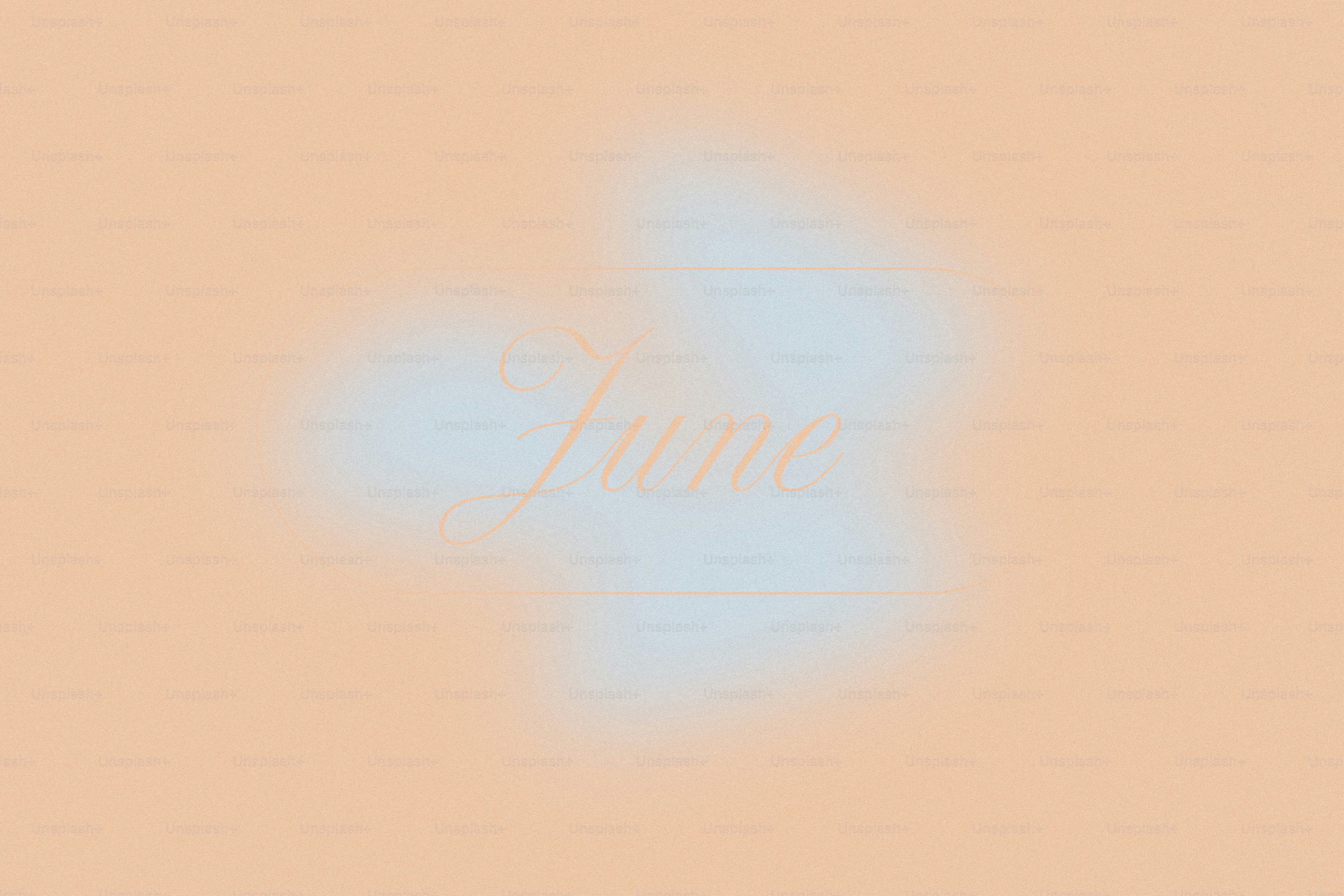 Soft peach background with a light blue blur.