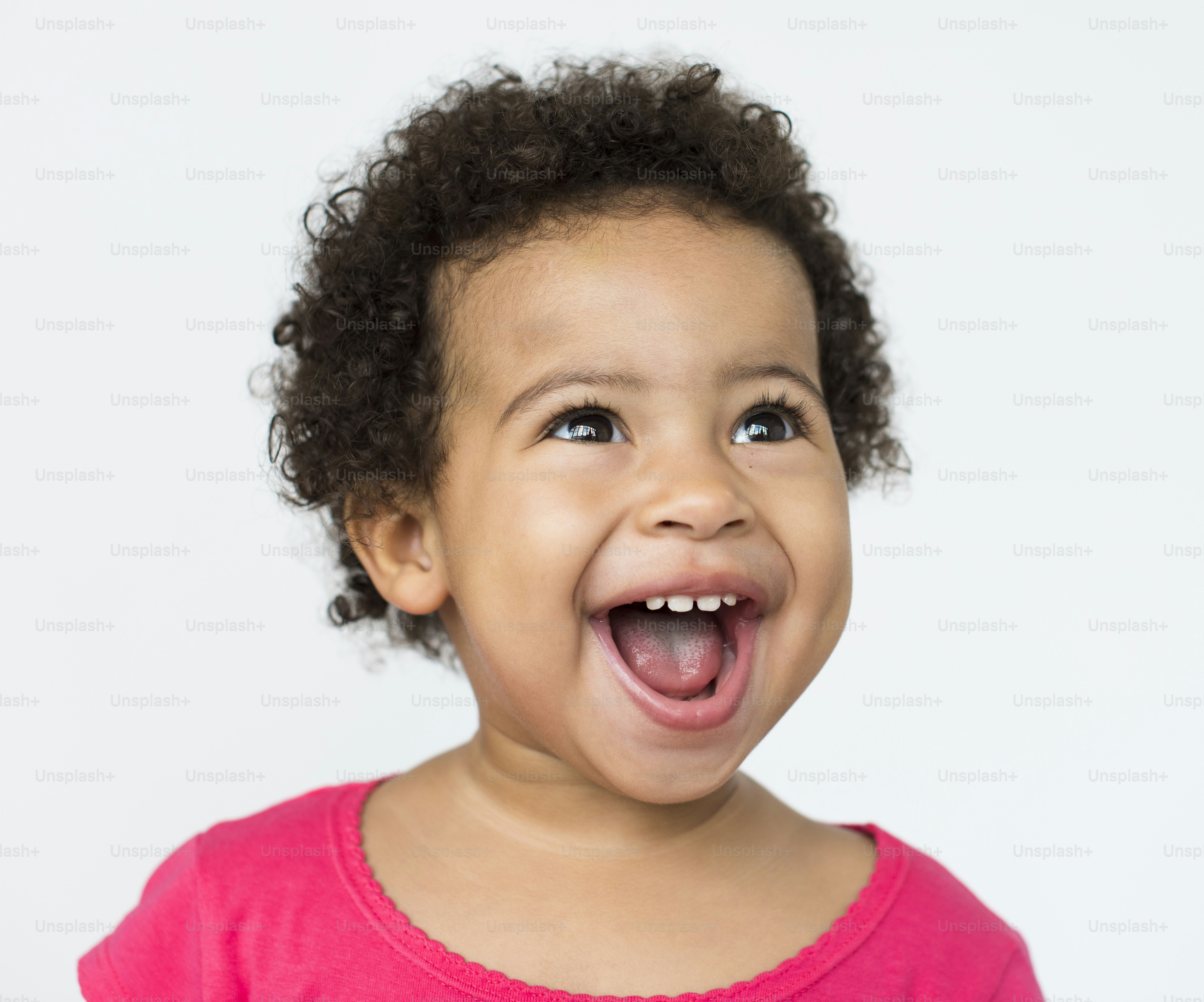 Girl Cheerful Studio Portrait Concept