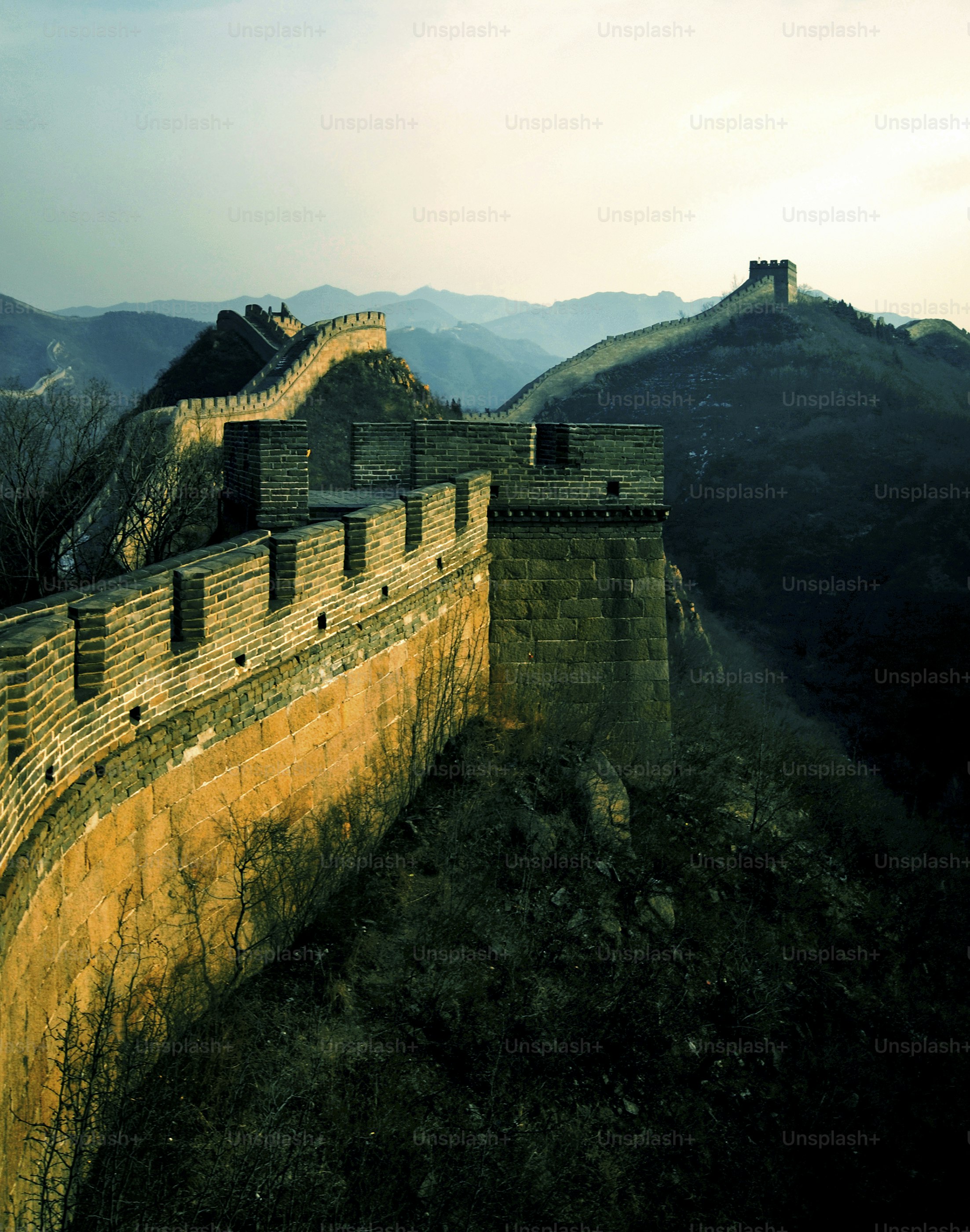 Tembok Besar China Sunrise Badaling Beijing Konsep Pariwisata