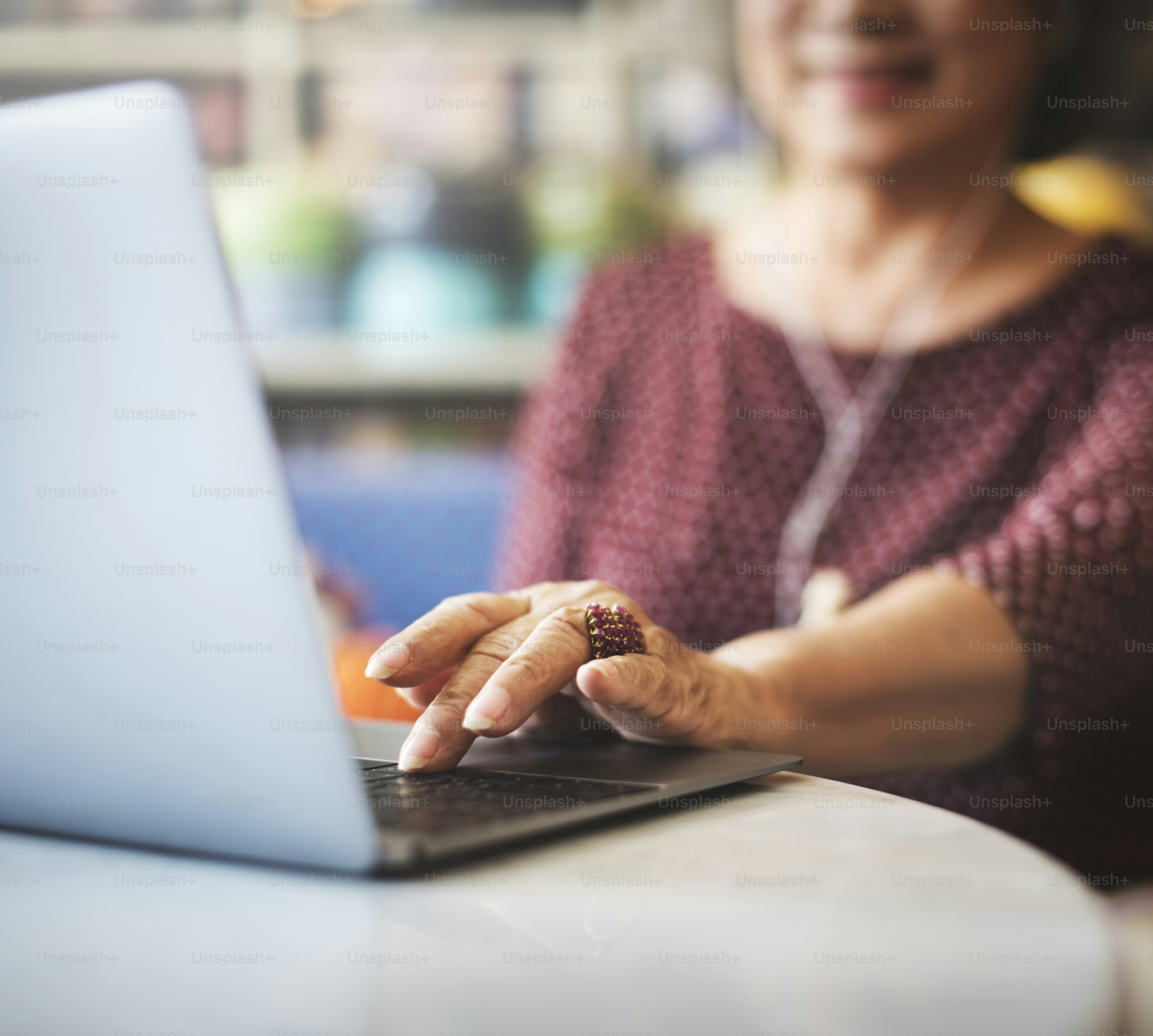 Woman using a computer