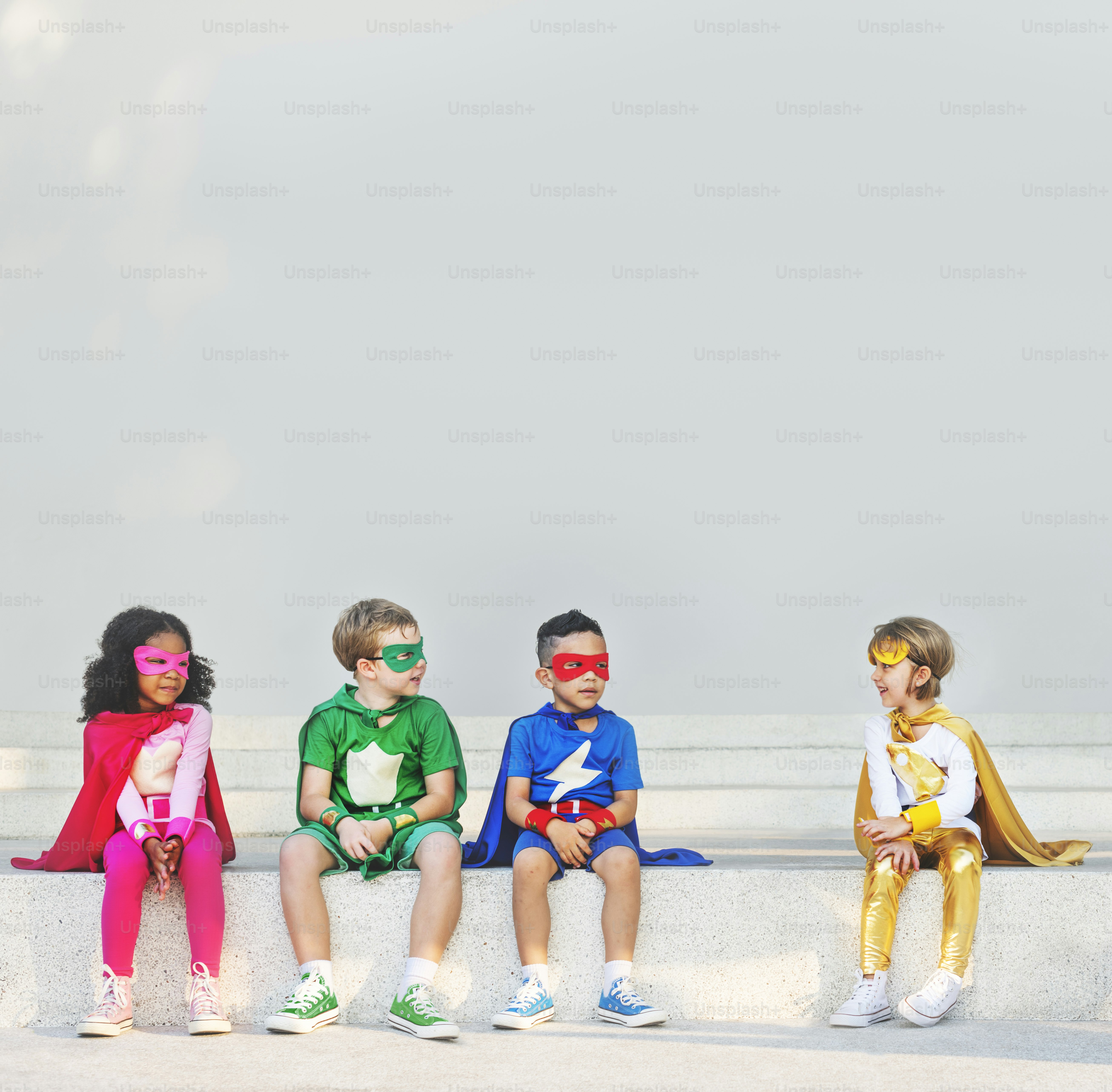 Superhero Kids Aspiration Imagination Playful Fun Concept