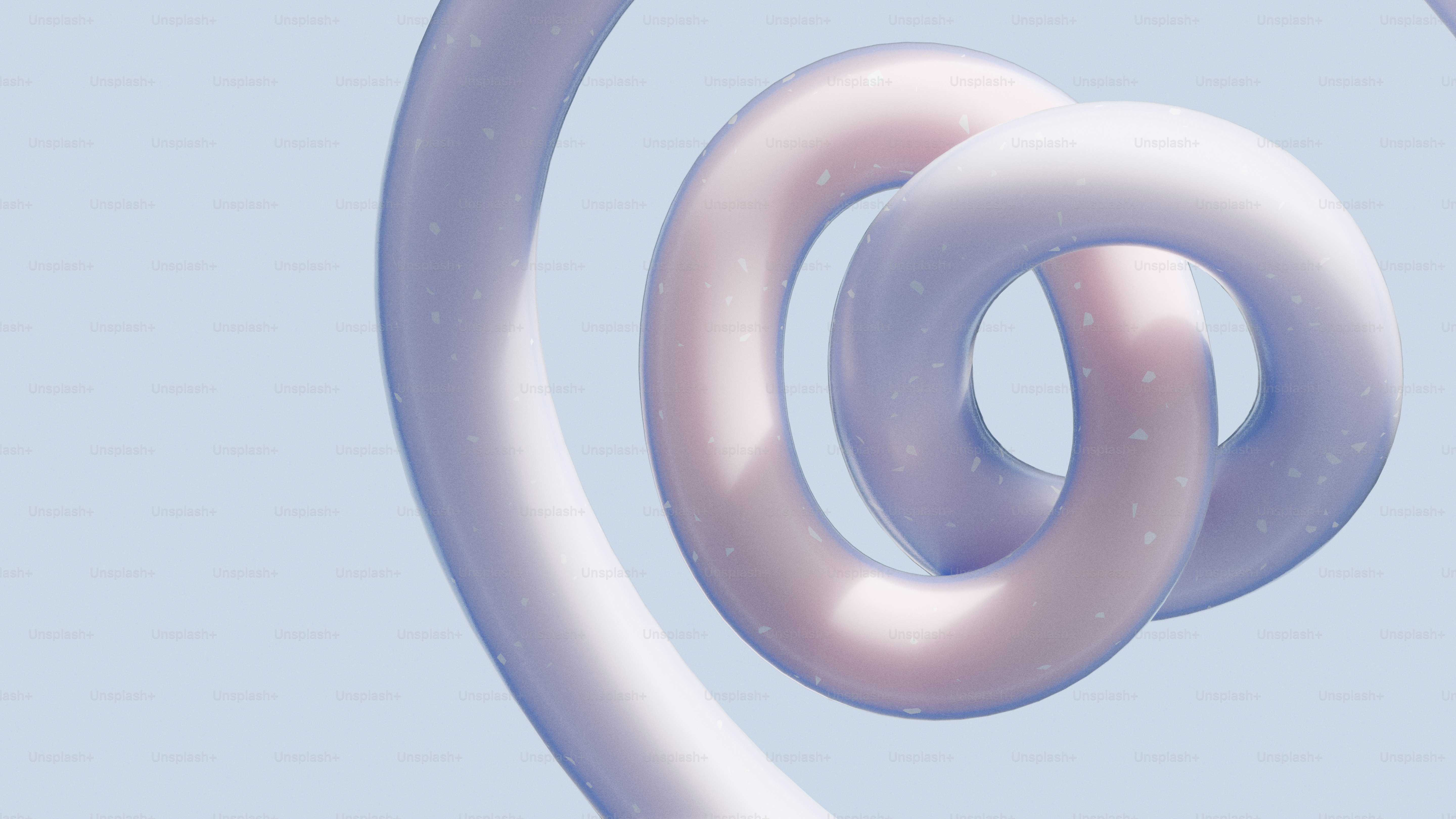 Intertwined pastel colored tubes on a light blue background
