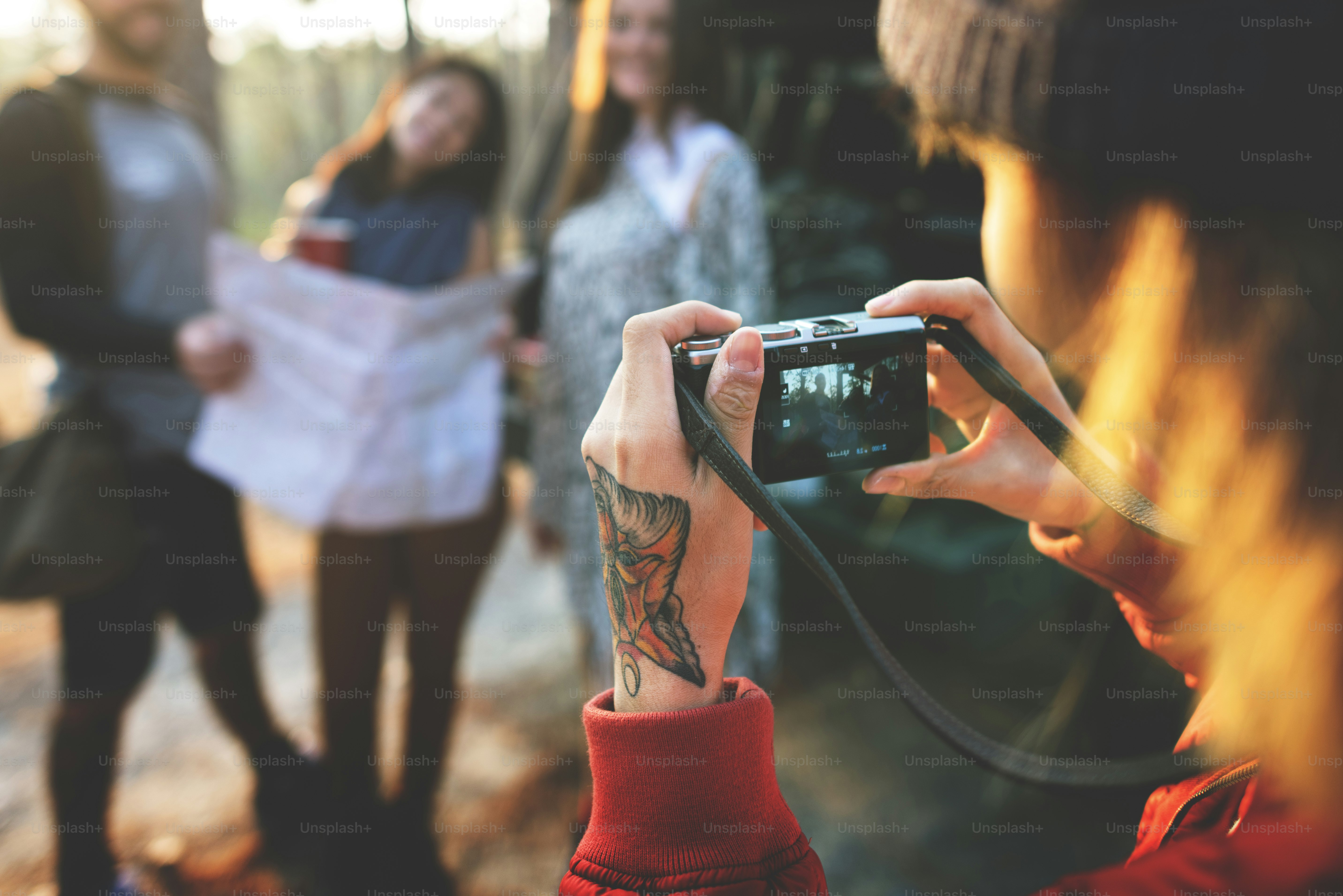 Camping Camera Groups Frinedship  Map Concept