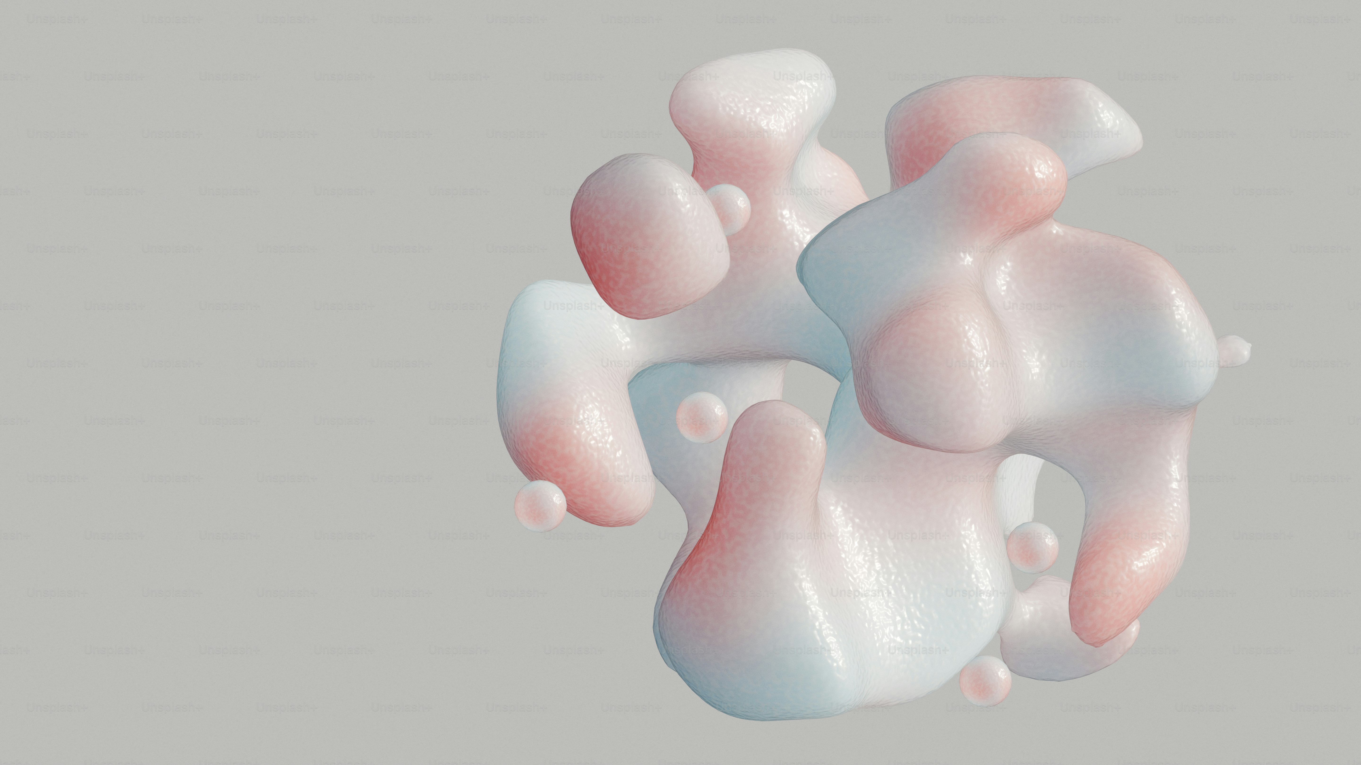 Abstract organic shapes with pink and blue gradients